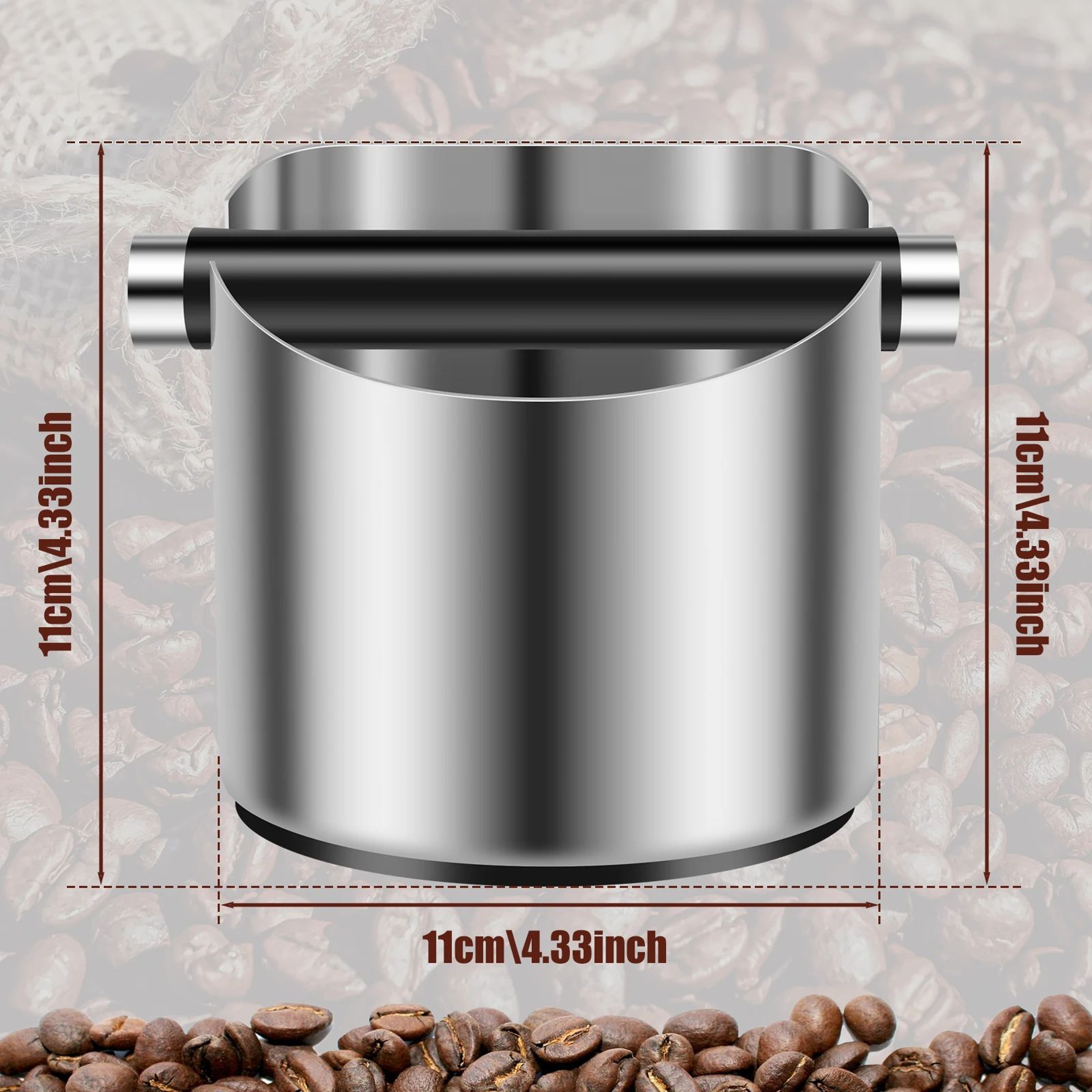 Coffee Knock Box Stainless Steel Espresso Grounds Bin For Home And Barista Use 7