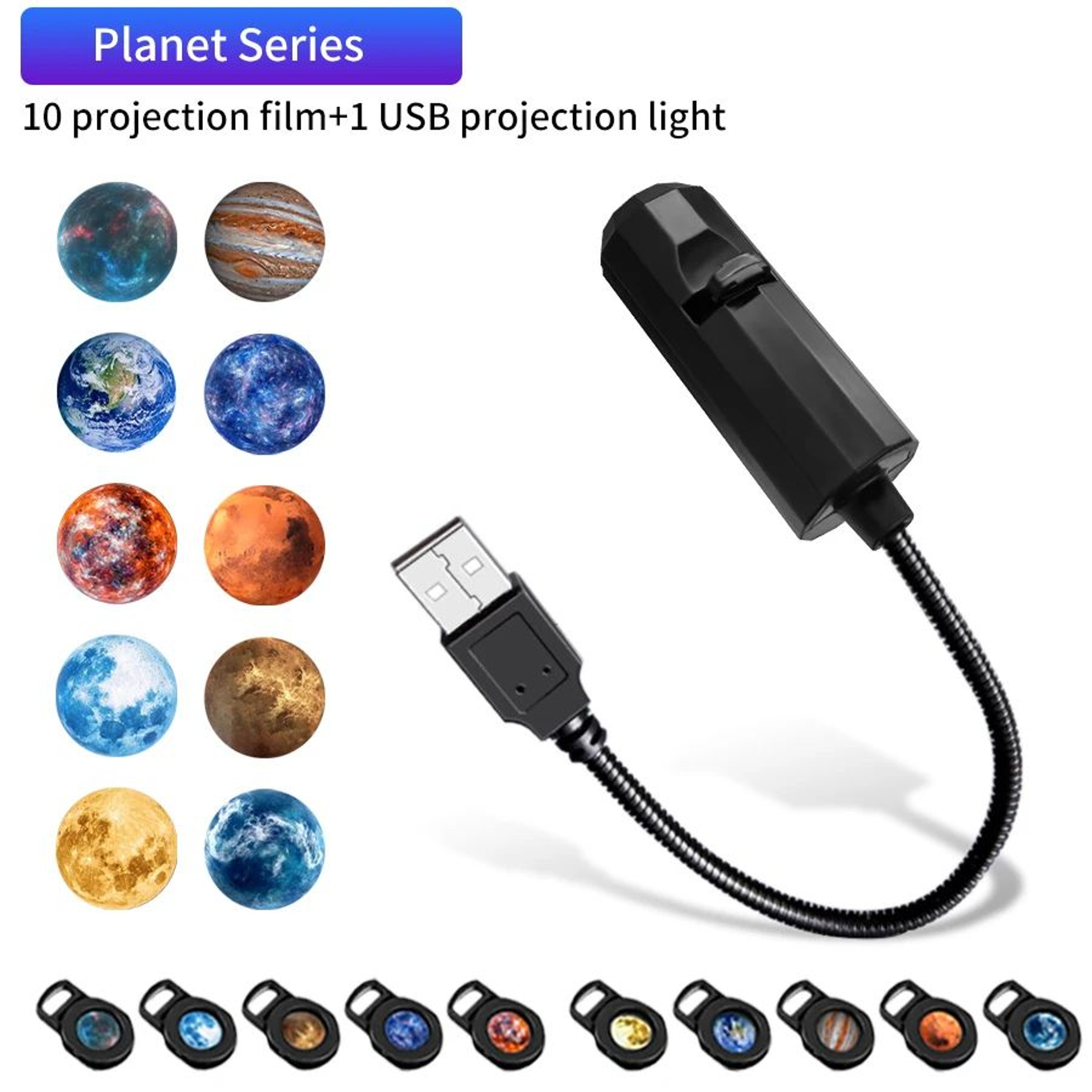 USB Projection Lamp With Interchangeable Projection Slides For Planet Halloween And Christmas Decor 6