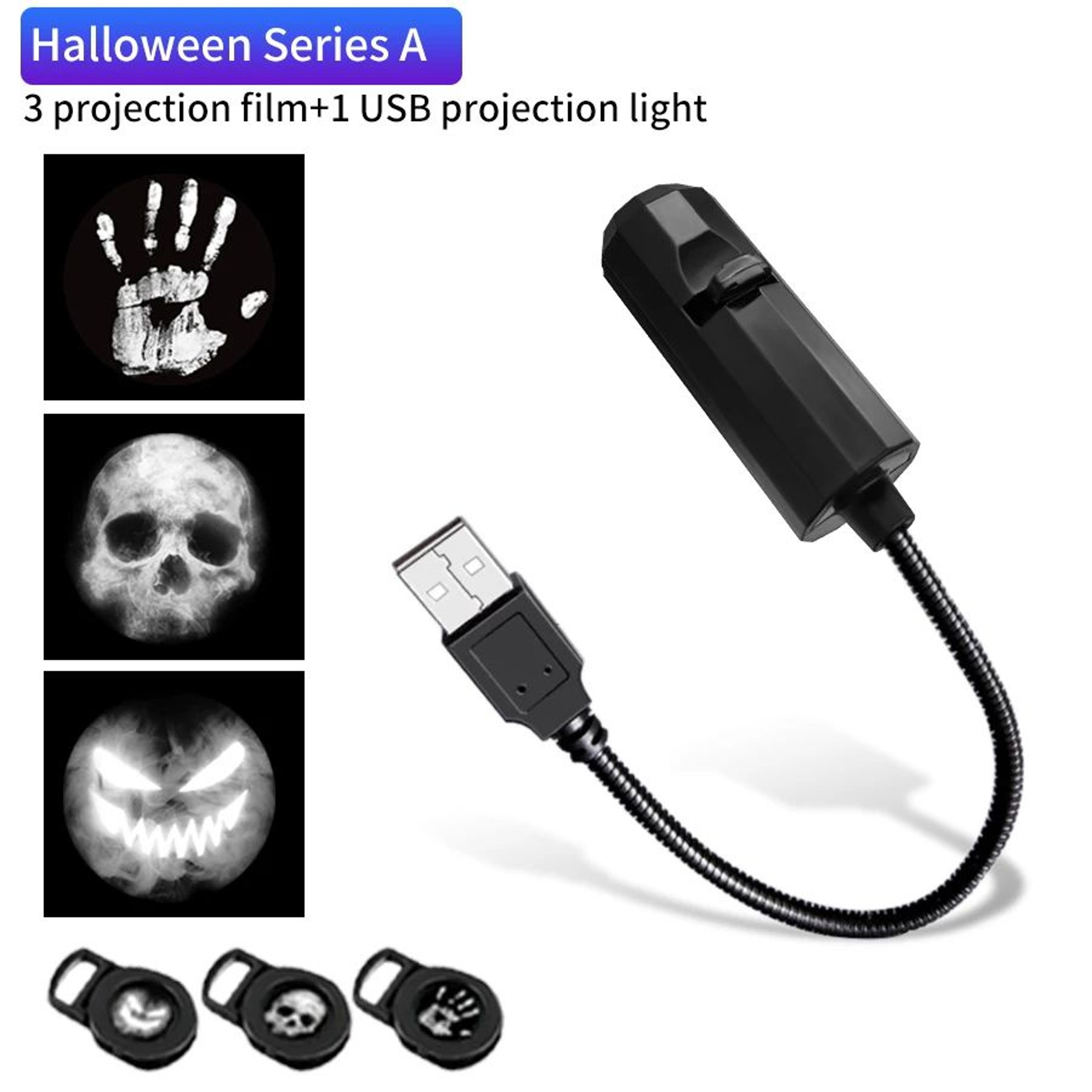 USB Projection Lamp With Interchangeable Projection Slides For Planet Halloween And Christmas Decor 7