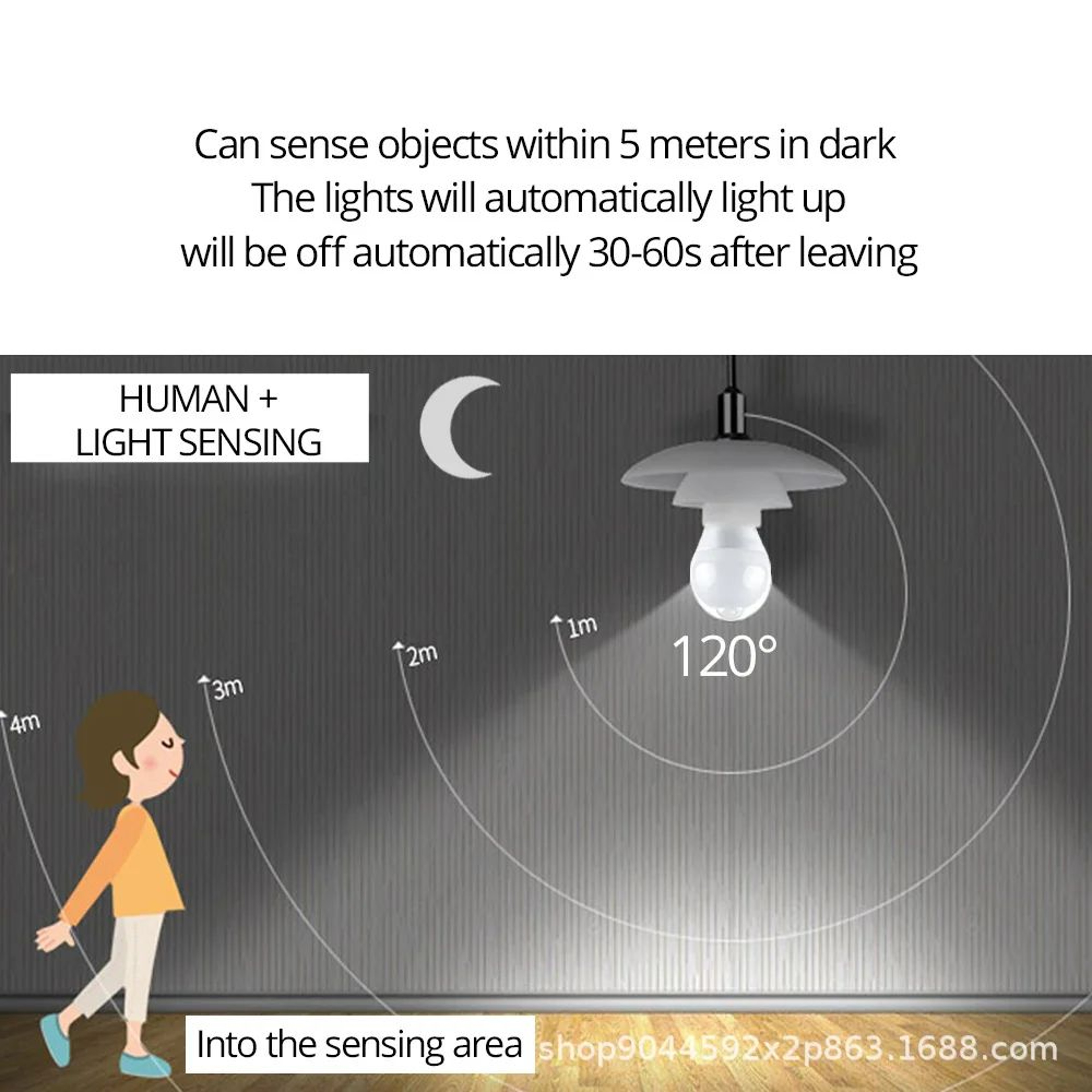E27 Motion Sensor Light Bulb With Dusk To Dawn Light Bulb Auto On Off PIR Security Lamp 2