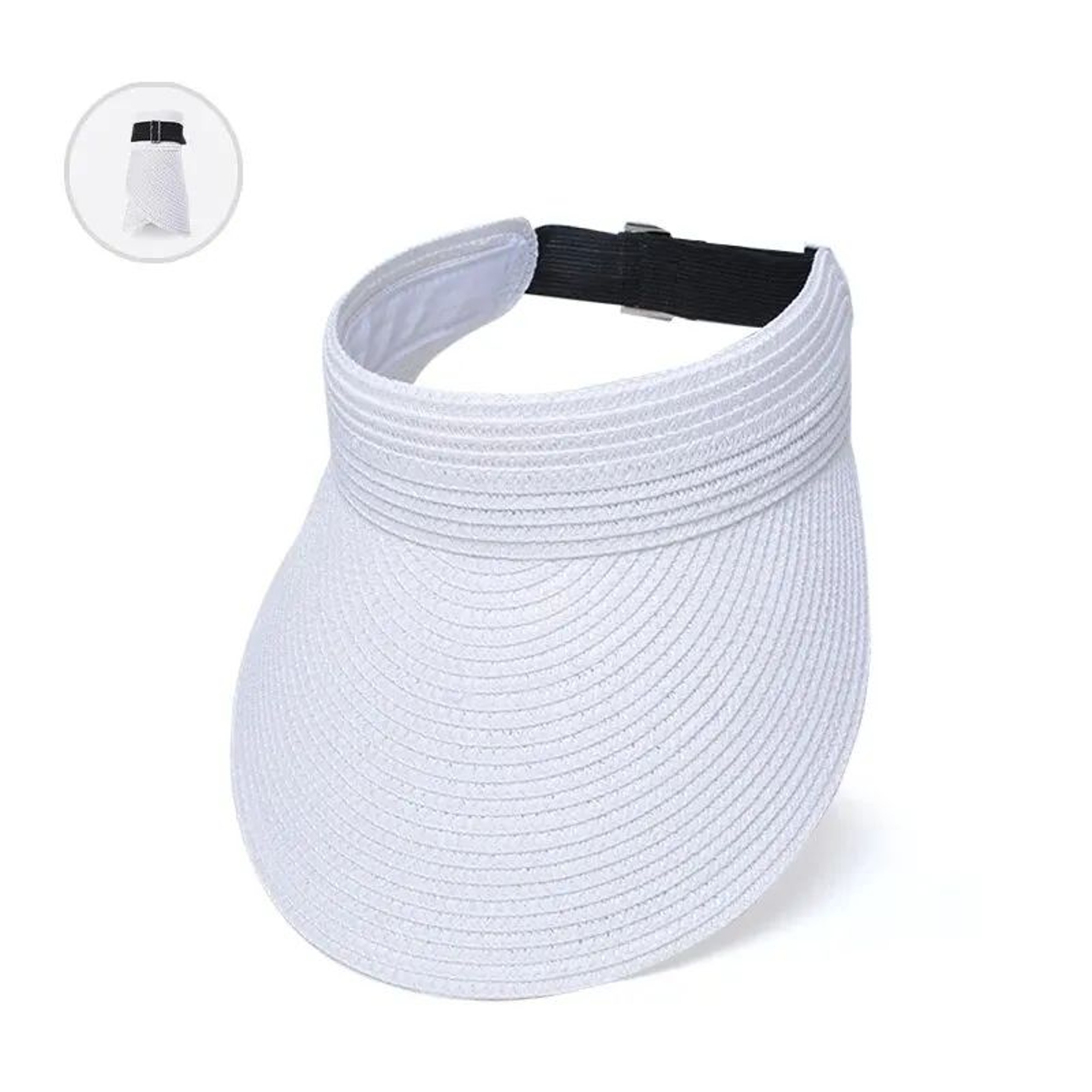 Summer Straw Sun Hat Wide Brim Open Top Visor For Women 6