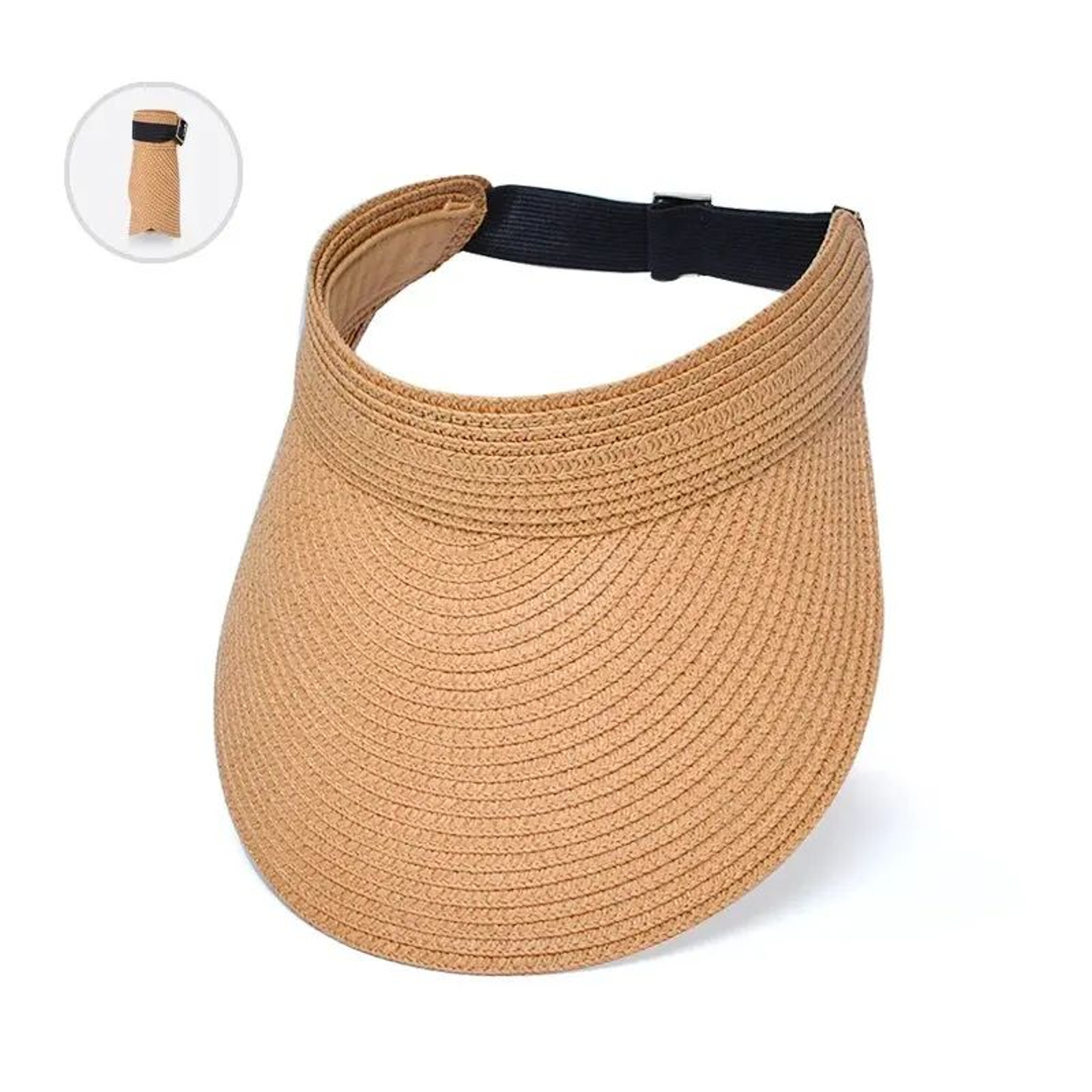 Summer Straw Sun Hat Wide Brim Open Top Visor For Women 9