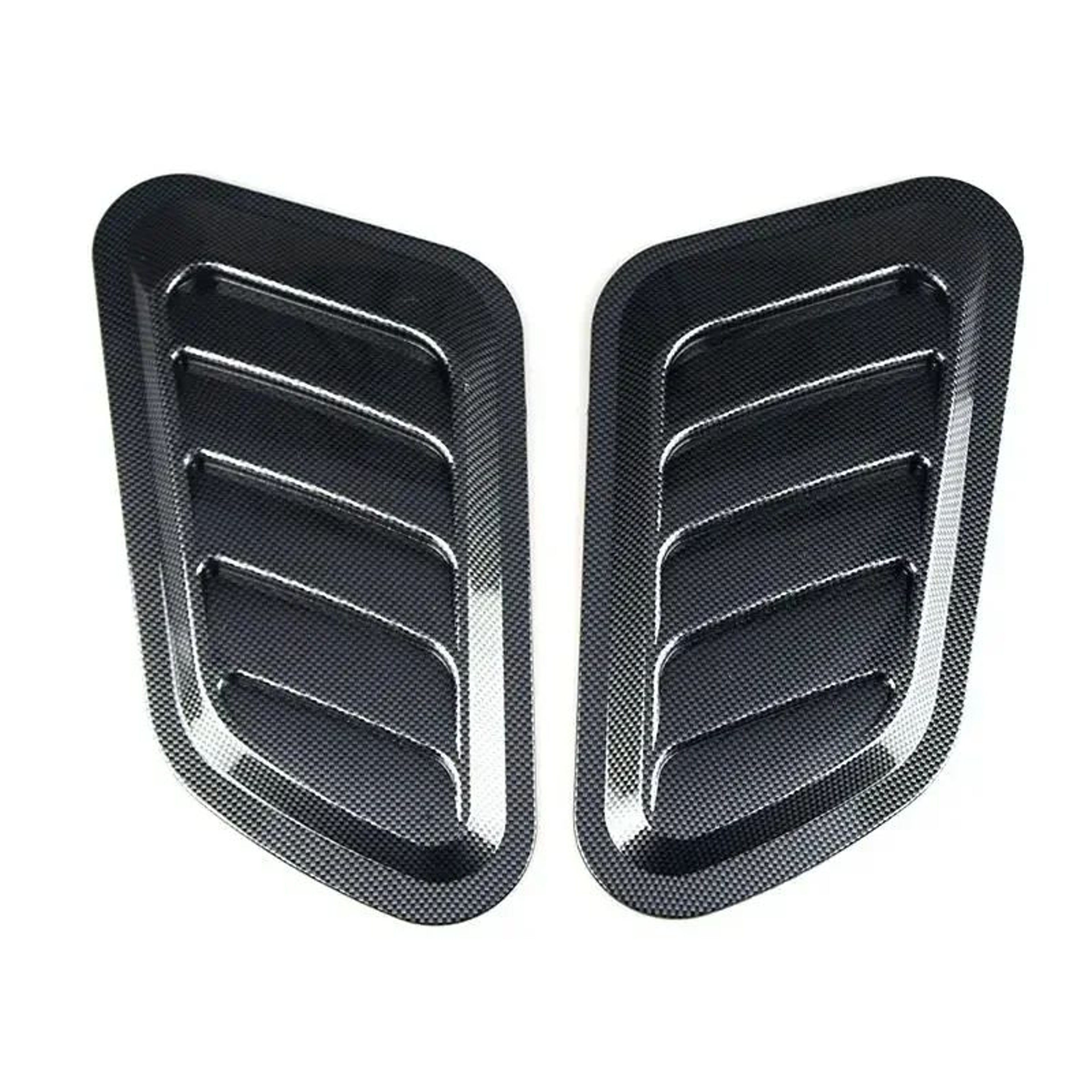 2PCS Car Decorative Air Vents Carbon Fiber Style Fake Hood Vent Universal Exterior Trim 7