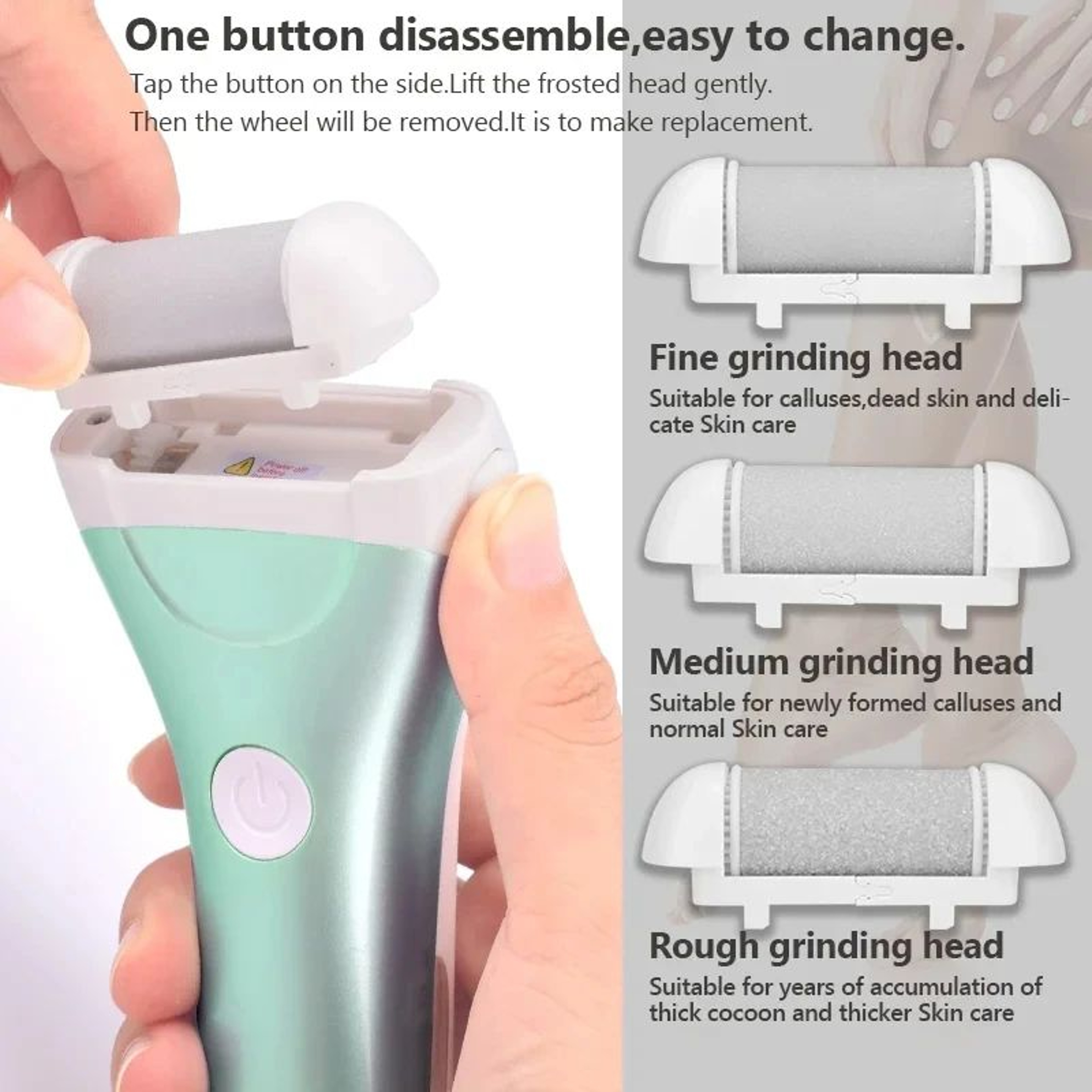 Rechargeable Electric Foot File Callus Remover Pedicure Tool With LED Power Display And 3 Roller He 2