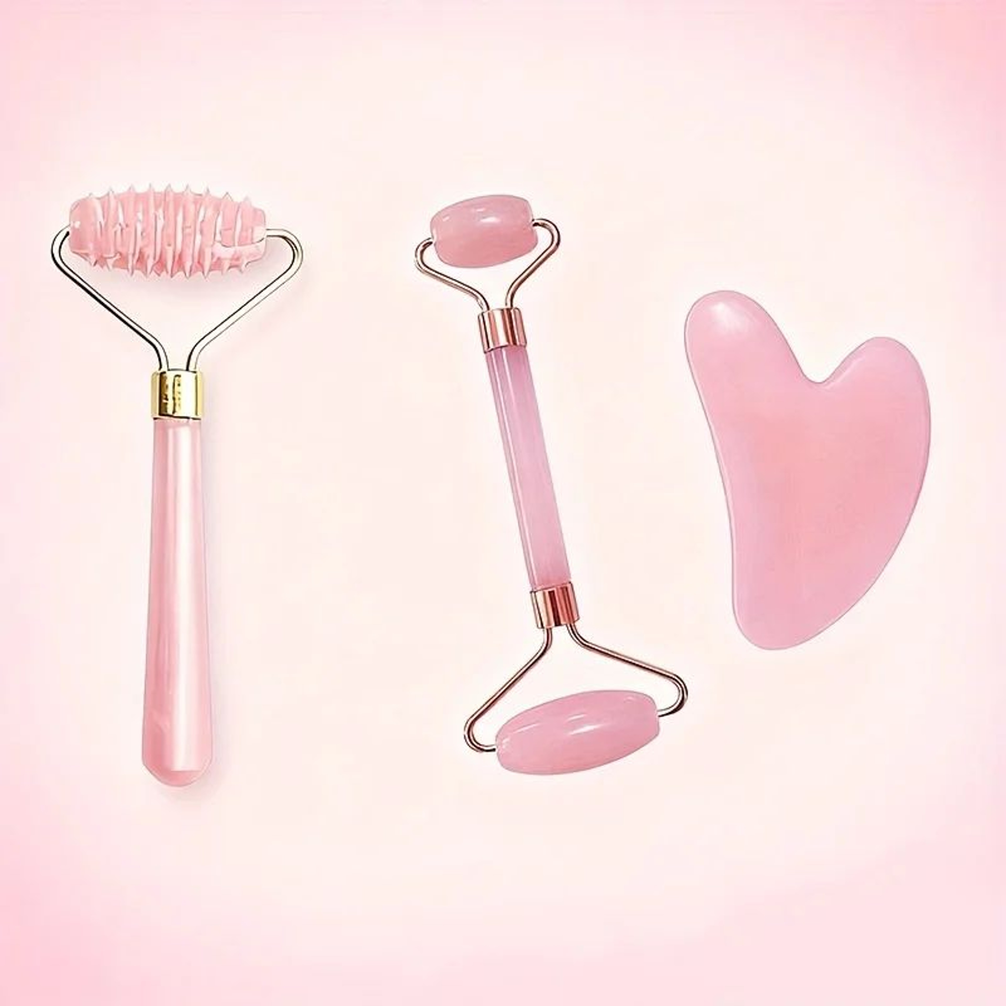 Radiance Sculpt Facial Roller Set With Gua Sha Tool And DoubleEnded Beauty Massage Stick 5