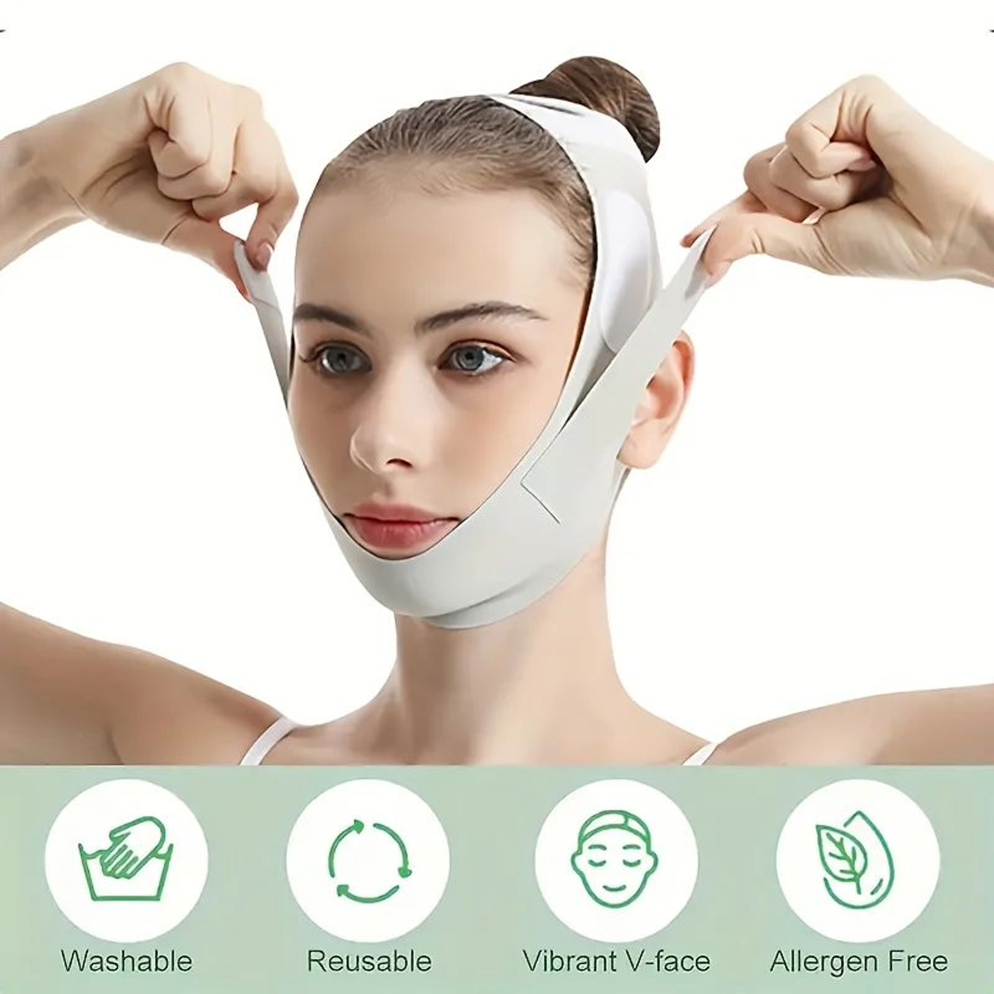 Graphene V Line Face Lifting Strap Adjustable Double Chin Reducer Face Slimming Band 1