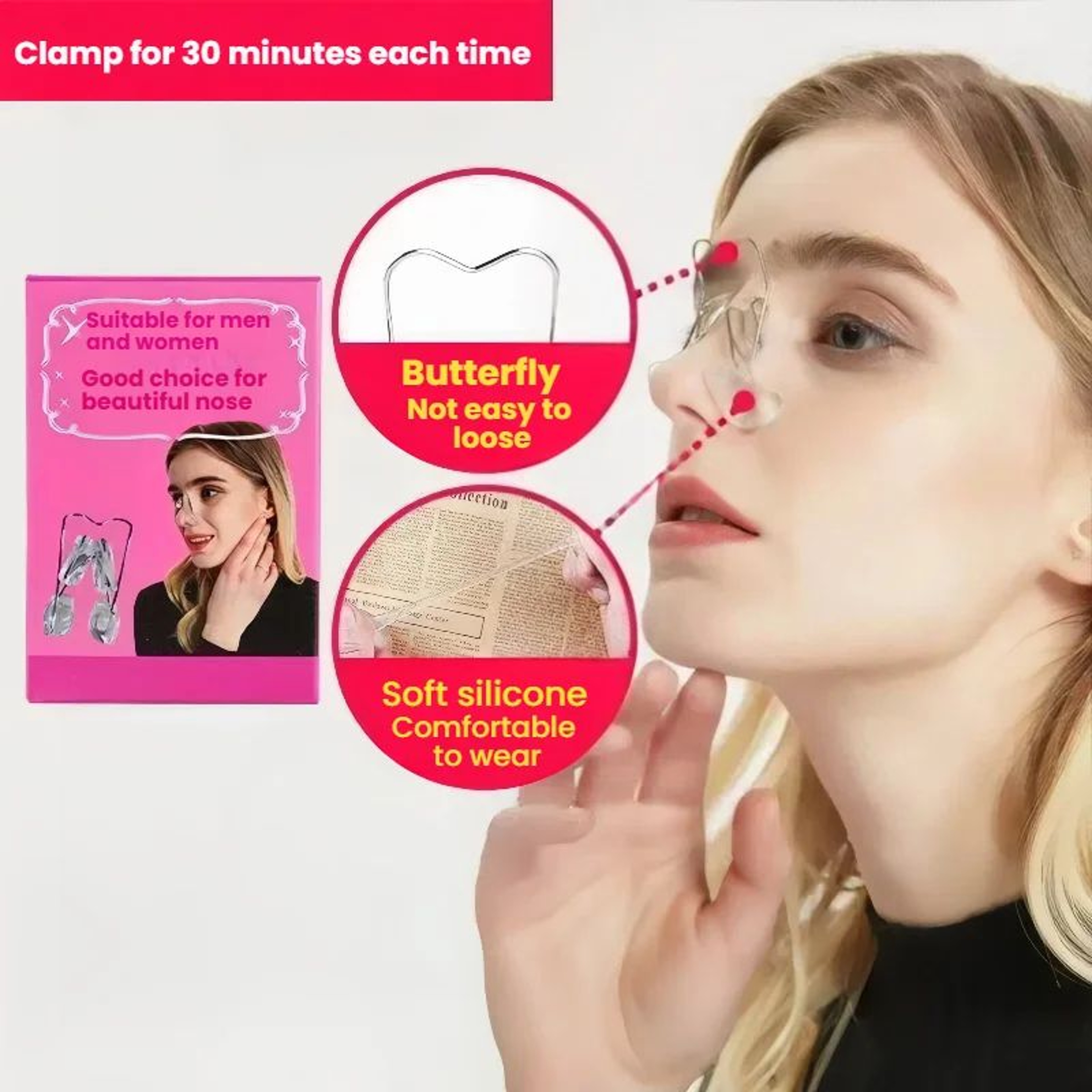 3D Nose Shaping Clip UShaped Nose Bridge Lifter For Natural Nose Contouring 4