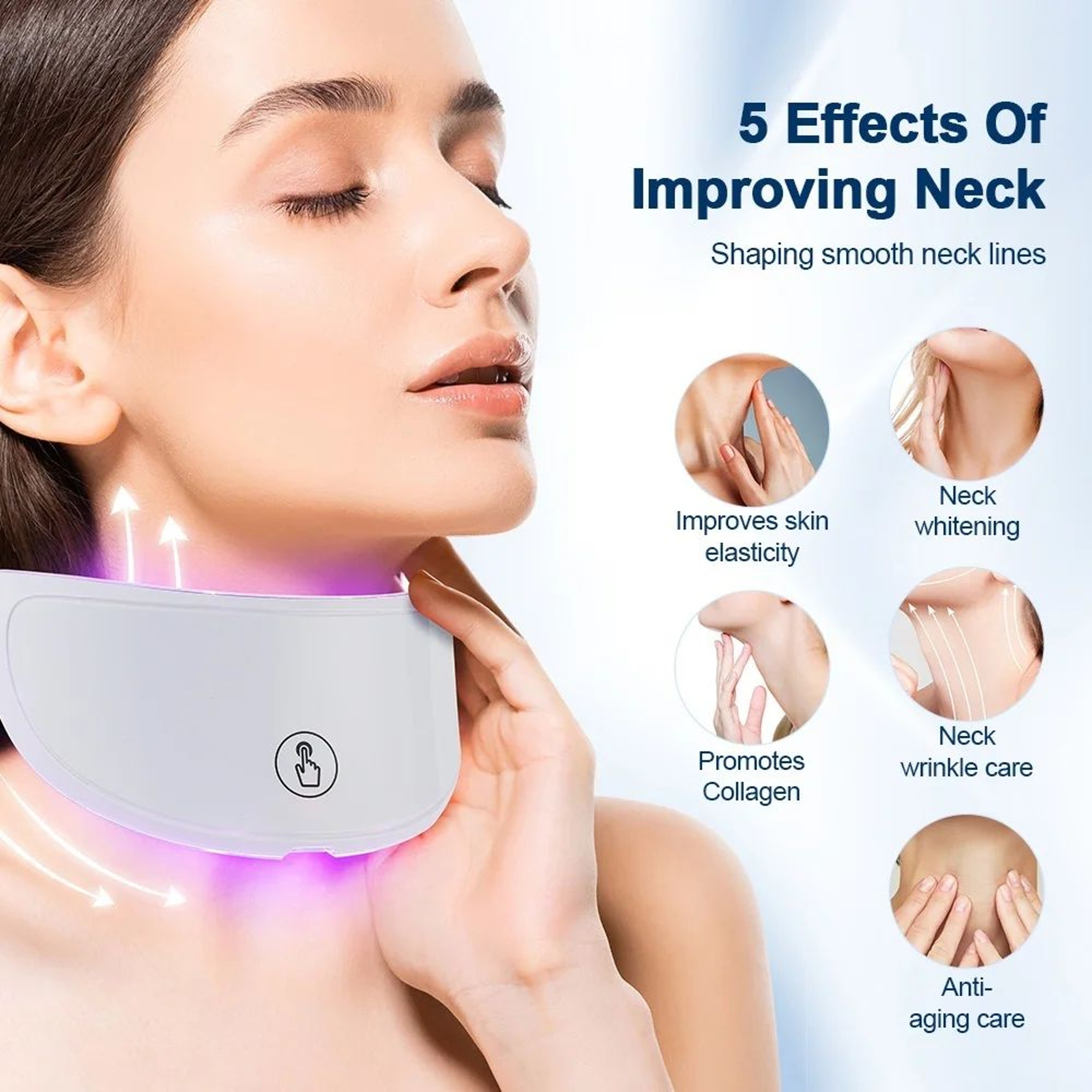 RadianceGlow LED Neck Mask 7 Color Photon Therapy Skin Tightening Device 1