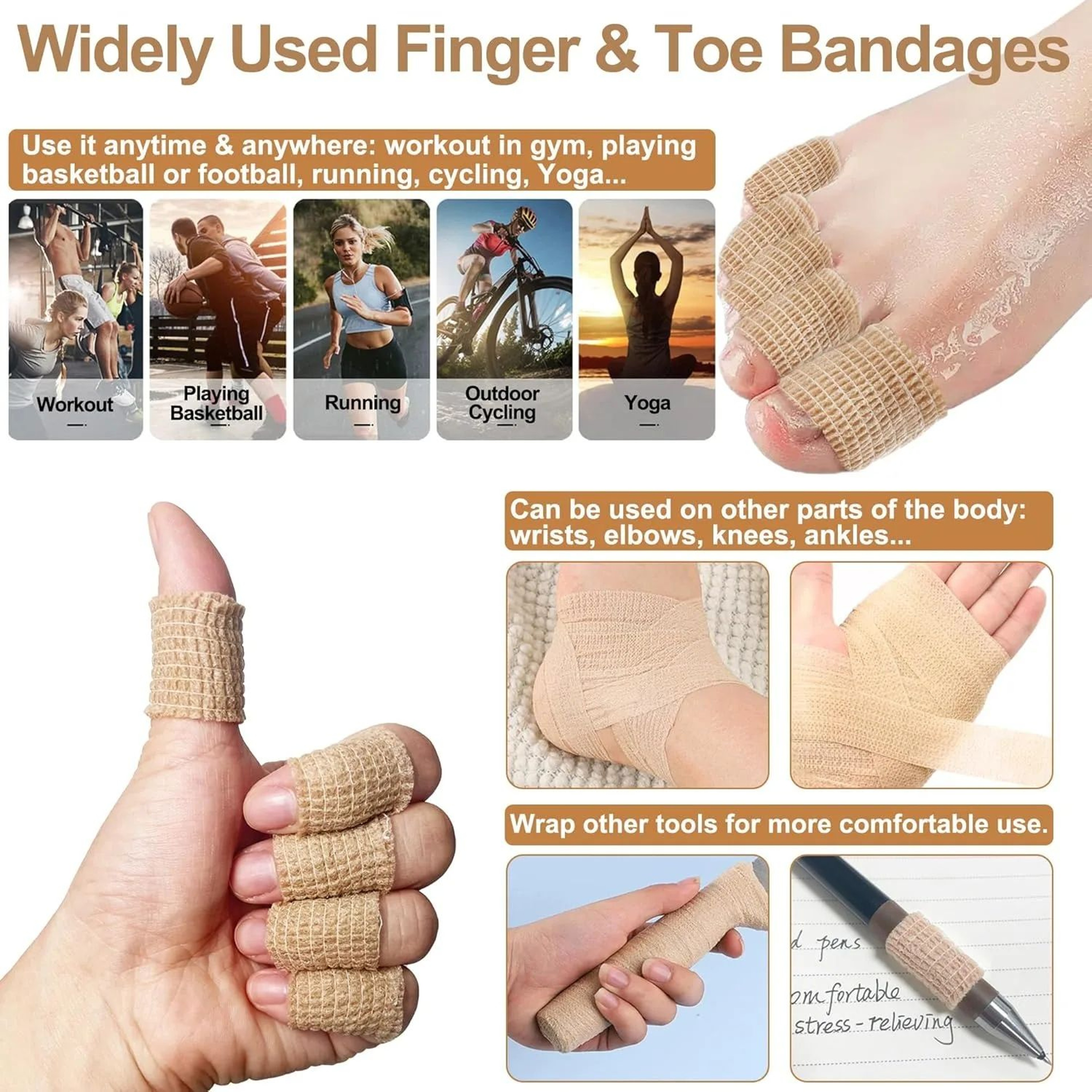 ComfortFlex Toe Bandage Wrap Self Adhesive Toe Protection Tape For Big Toe Fingers And Thumb 1