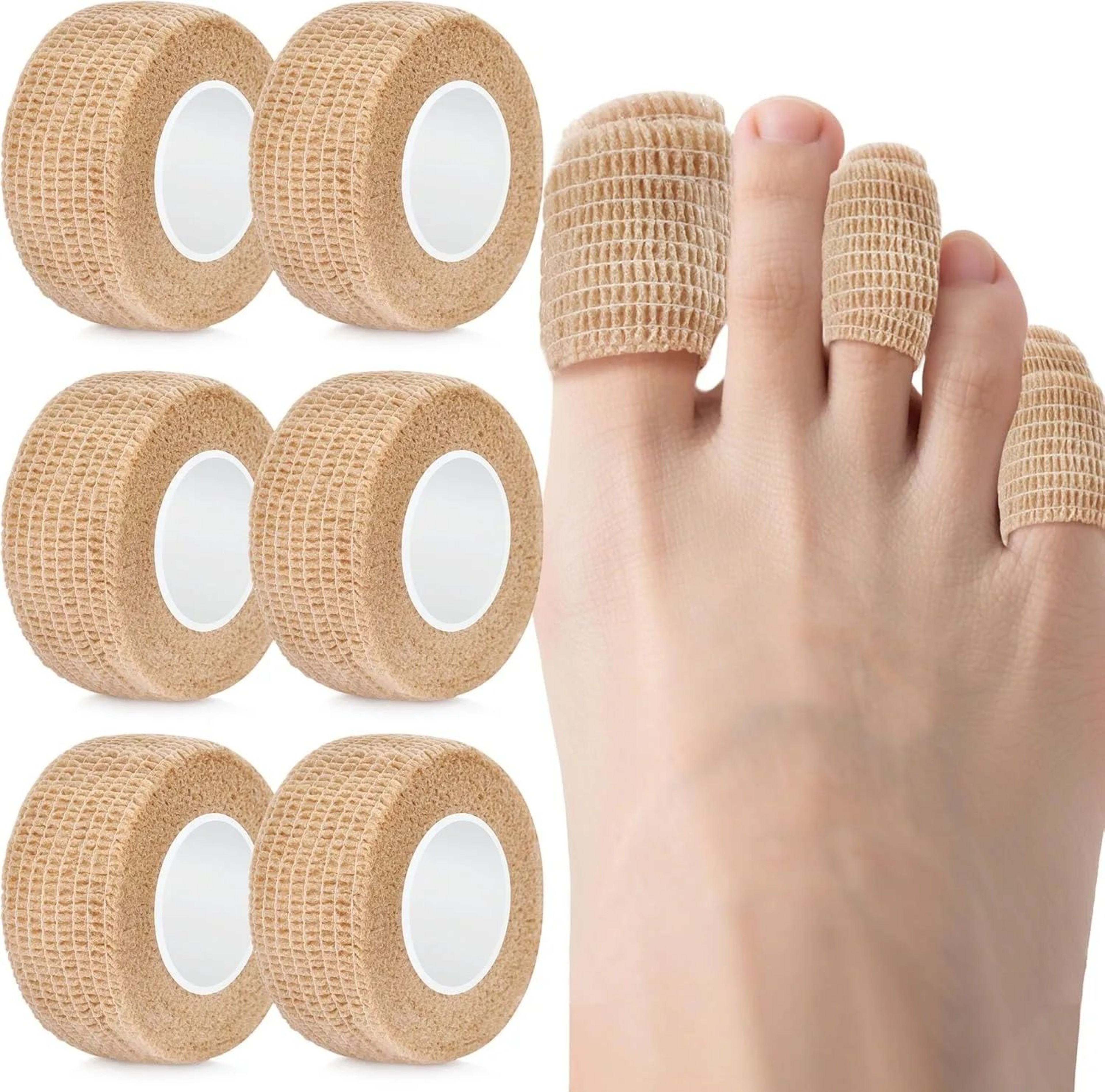 ComfortFlex Toe Bandage Wrap Self Adhesive Toe Protection Tape For Big Toe Fingers And Thumb 6