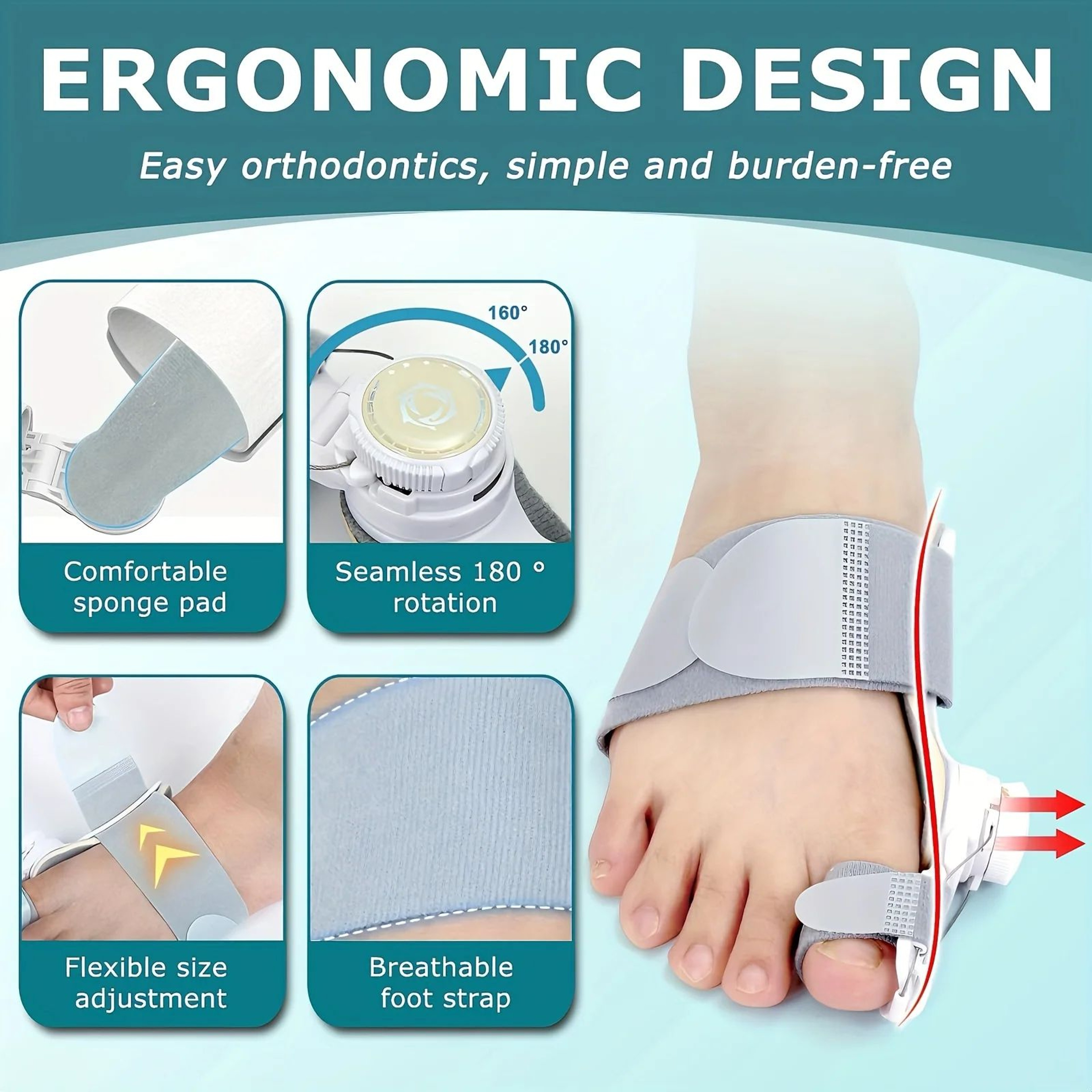 Adjustable Toe Corrector For Overlapping Toes With Comfortable Toe Separator Support 2