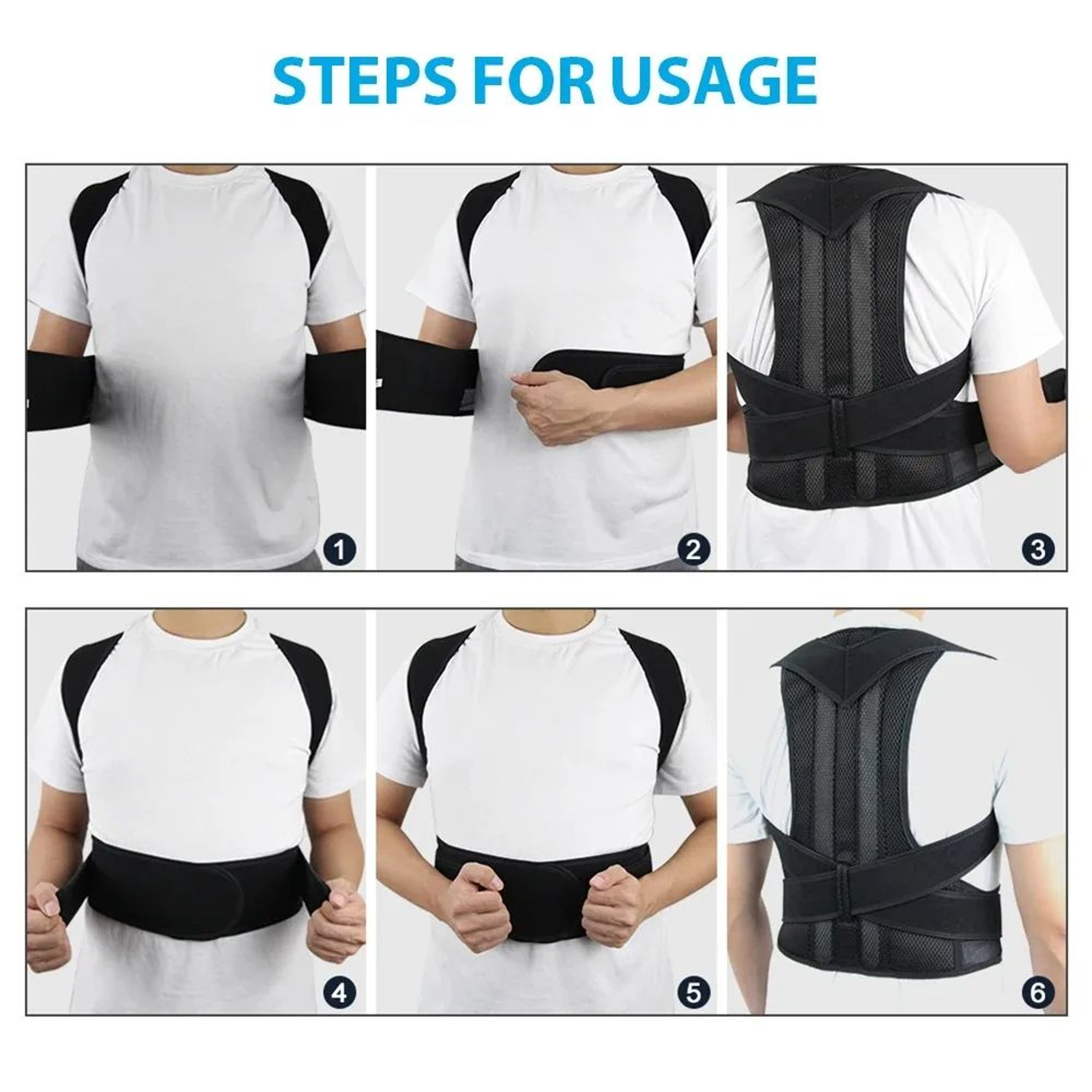 PostureAlign Back Brace Posture Corrector For Men And Women With Adjustable Upper Back Support 5