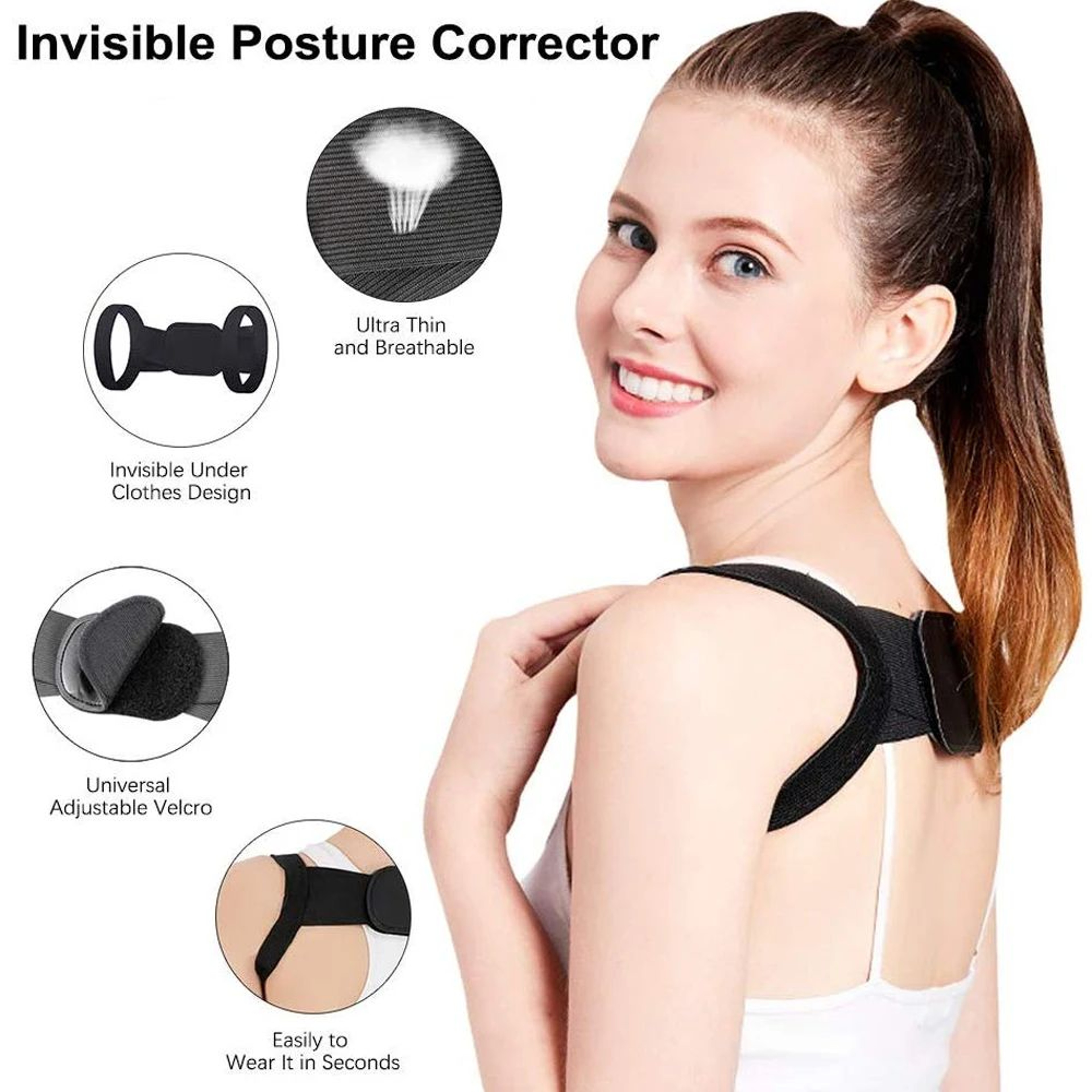 AlignEase Posture Corrector Back Brace With Back Support Belt For Men Women And Kids 4