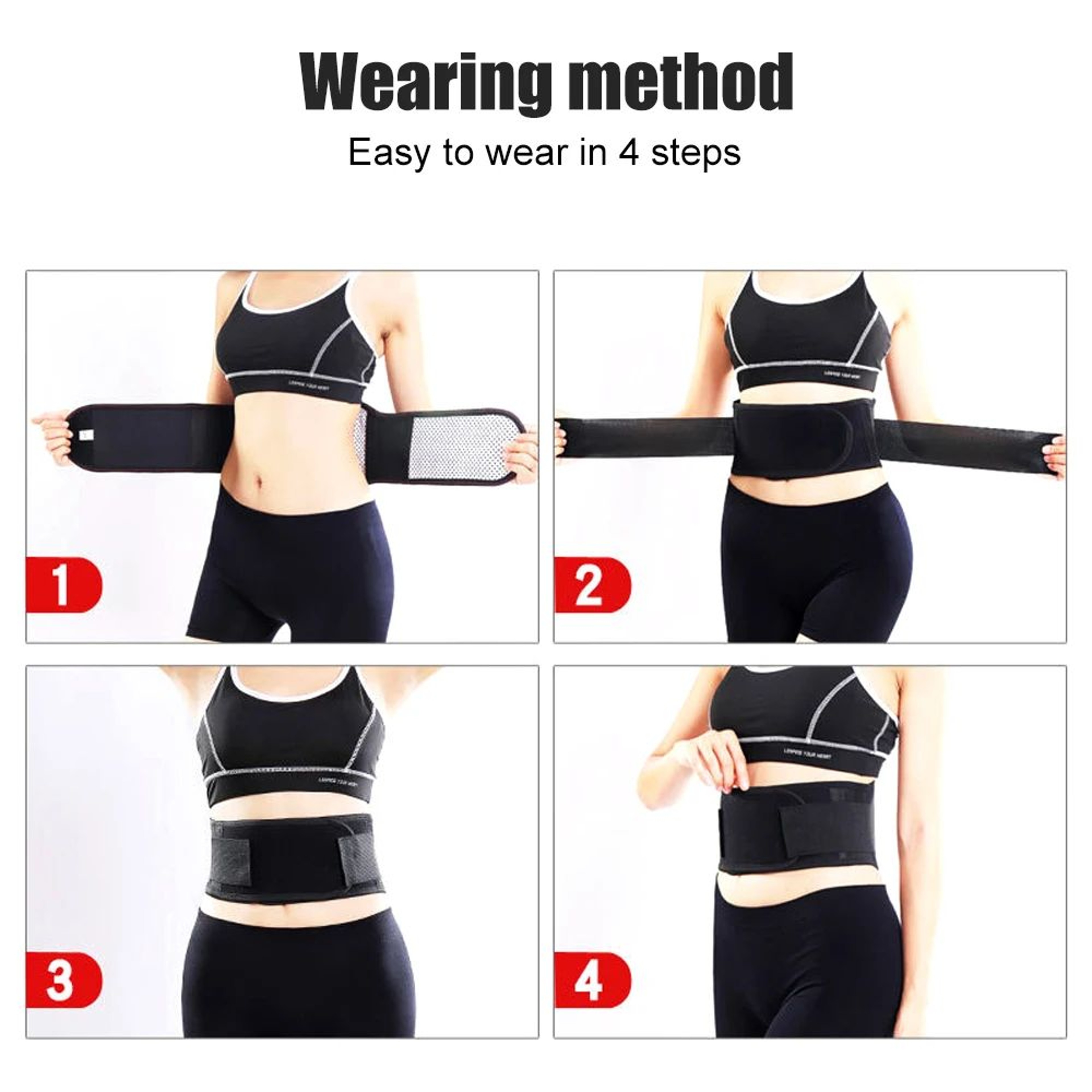 Heated Back Brace Lumbar Support Belt For Lower Back Pain Relief And Adjustable Waist Support 5