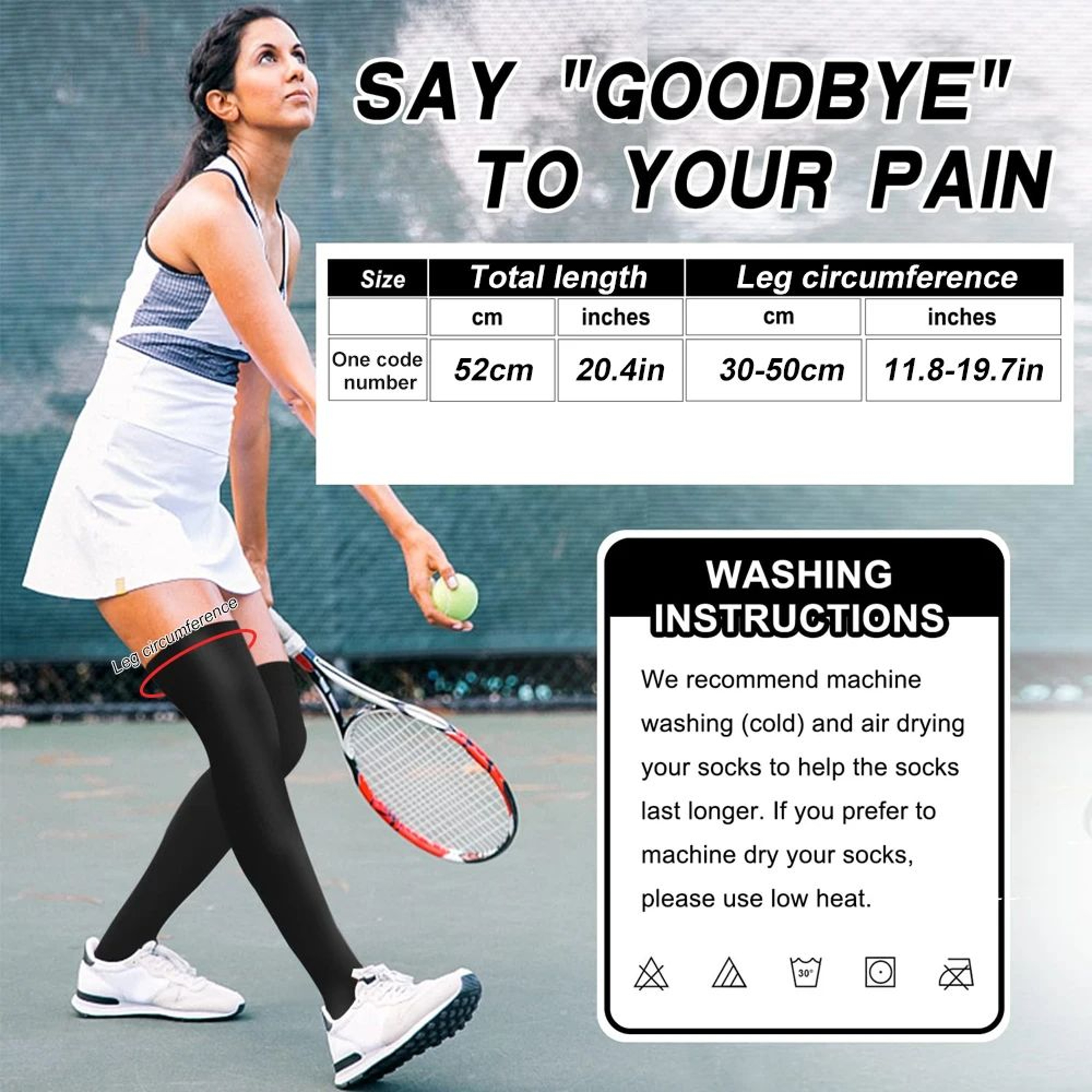 Thigh High Compression Socks 2030 MmHg Compression Stockings With Silicone Grip For Women  Men 1