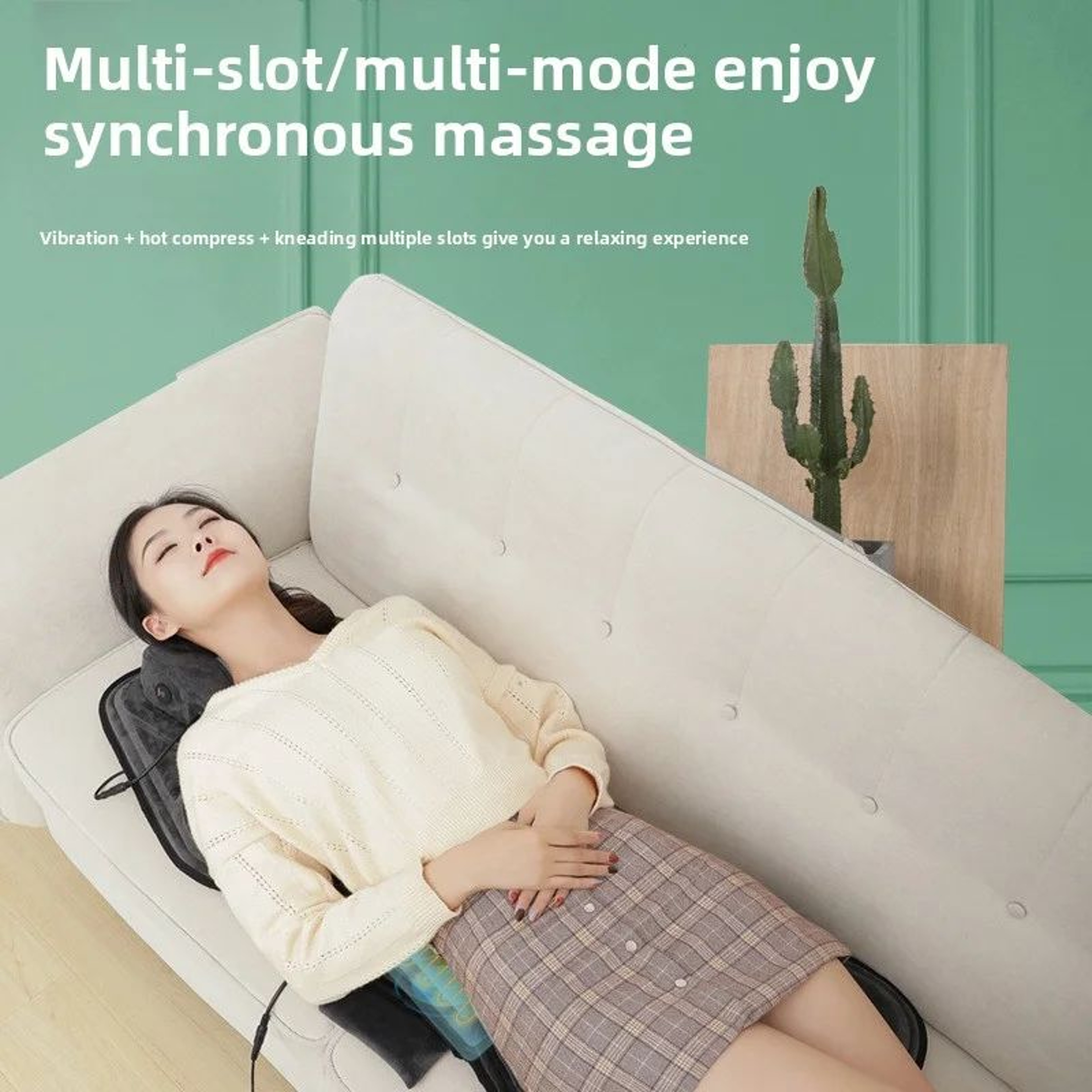 Car Massage Seat Cushion With Heat And Vibration Lumbar Support For Home Office And Car 2