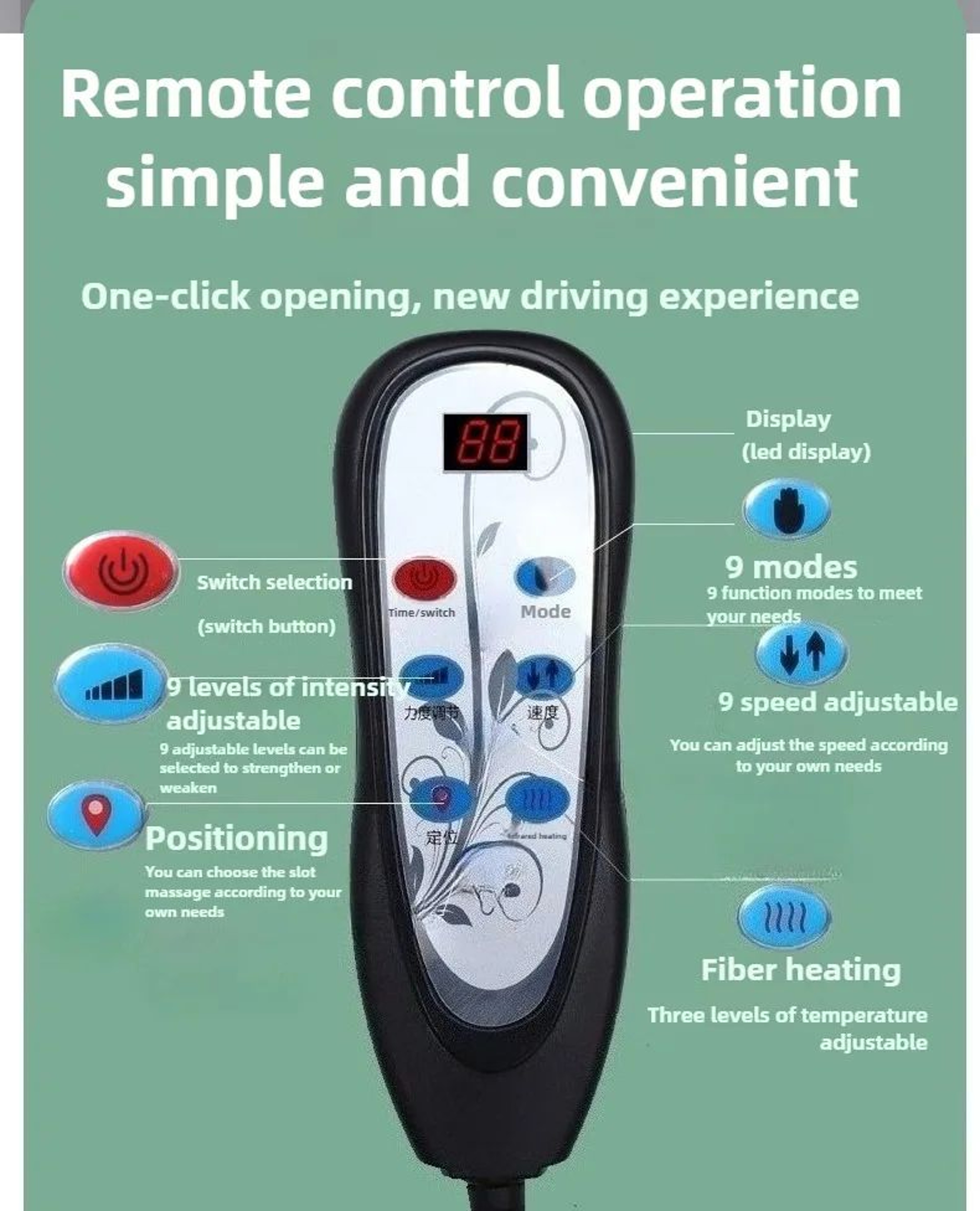Car Massage Seat Cushion With Heat And Vibration Lumbar Support For Home Office And Car 5