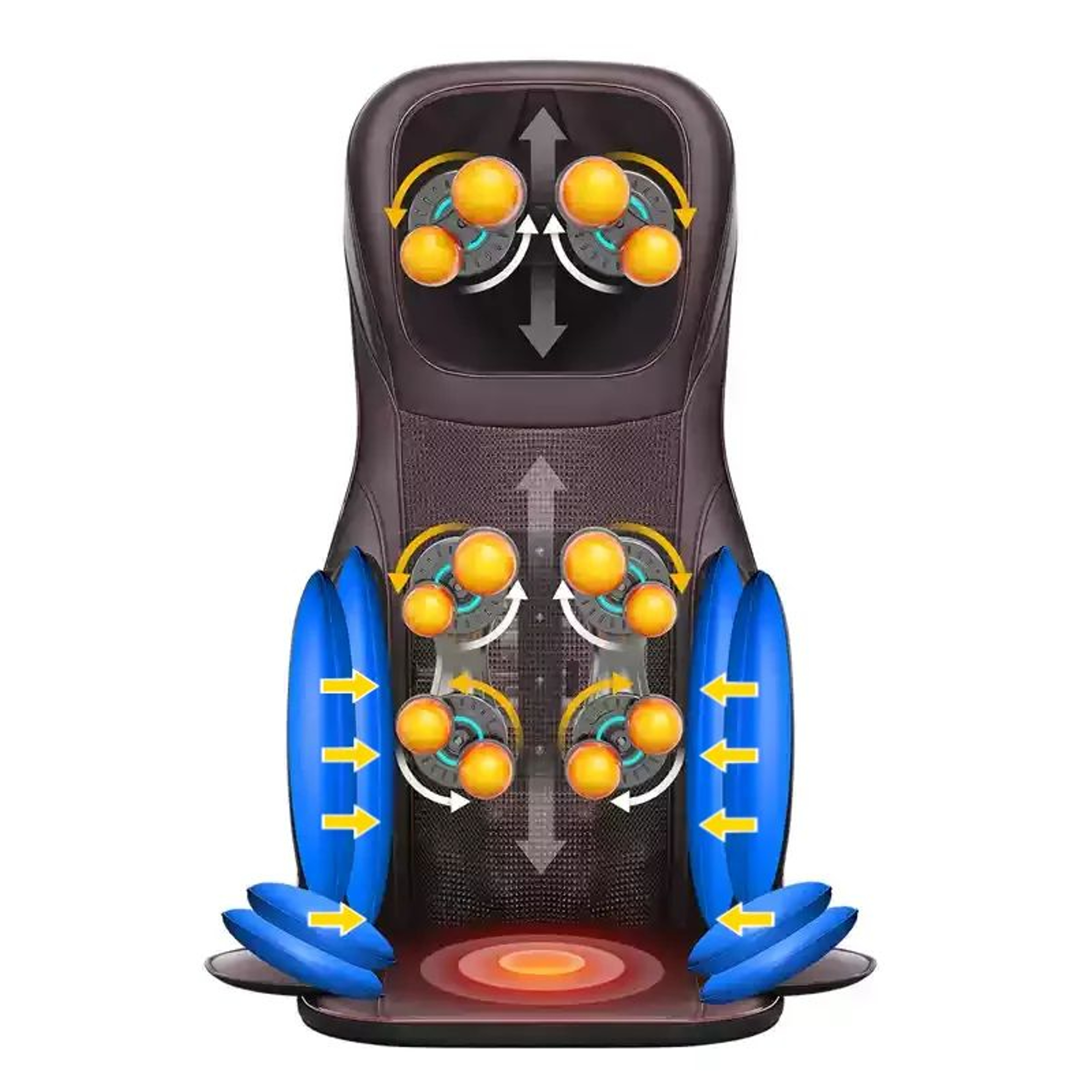 AirComfort Shiatsu Neck And Back Massager With Heat 3D Massage Chair Pad Full Body Airbag Seat Cush 6