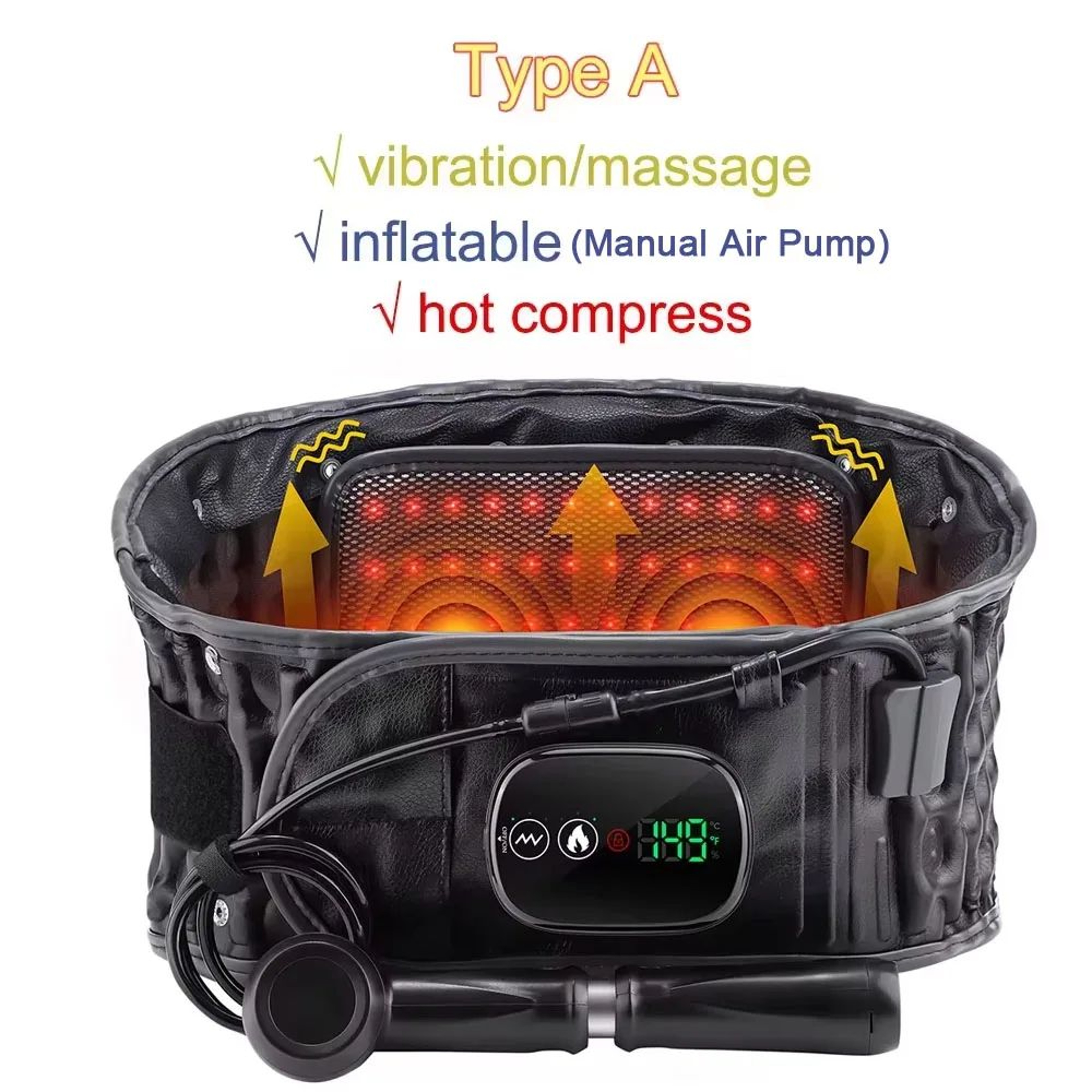 ThermaLift Inflatable Lumbar Support Belt With Heat And Vibration Massage 9