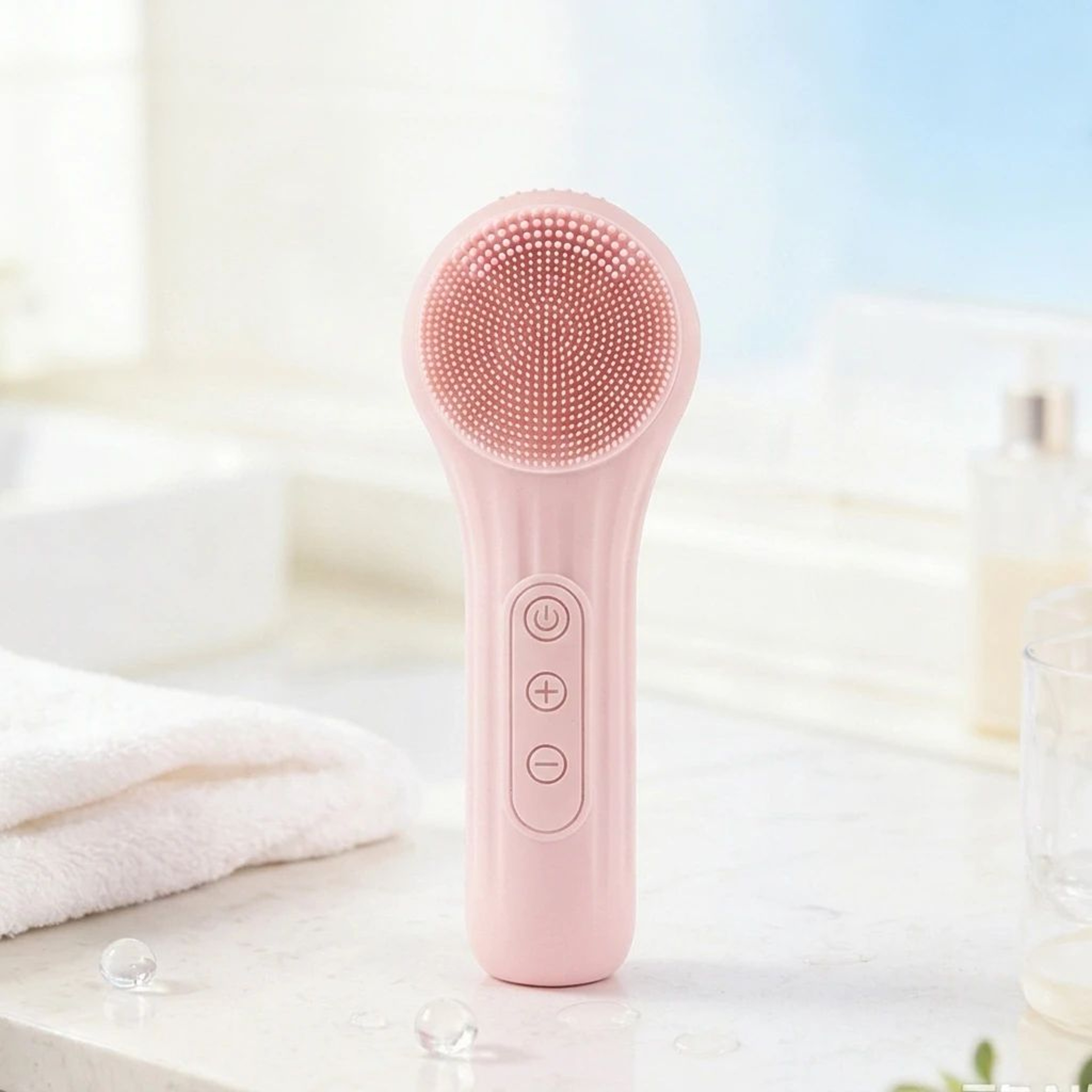 RadianceGlow Sonic Facial Cleansing Brush With Heat Massage Rechargeable Silicone Face Scrubber 7
