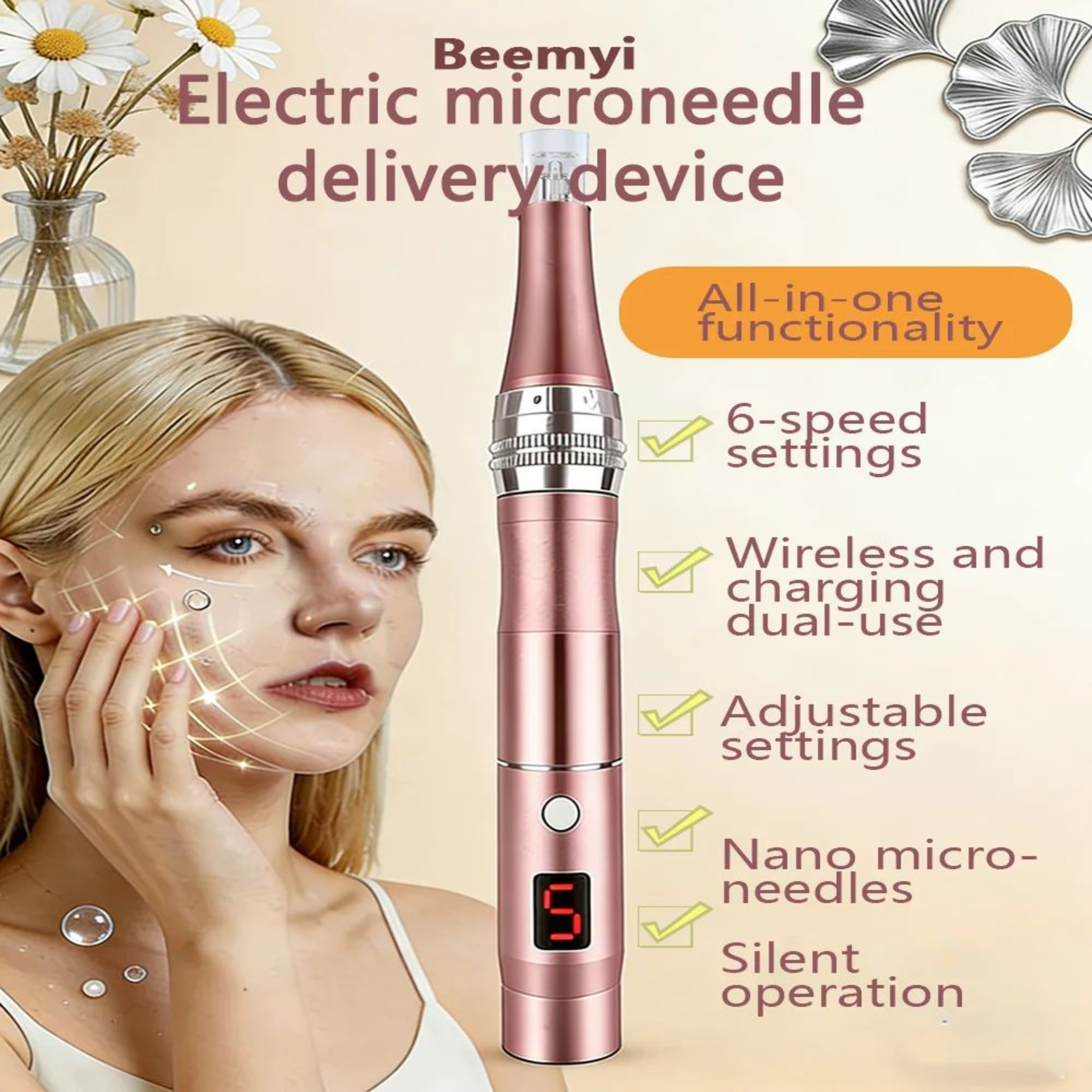 LumiLift Electric Facial Massager With 4 Interchangeable Heads For Face And Neck Care 0
