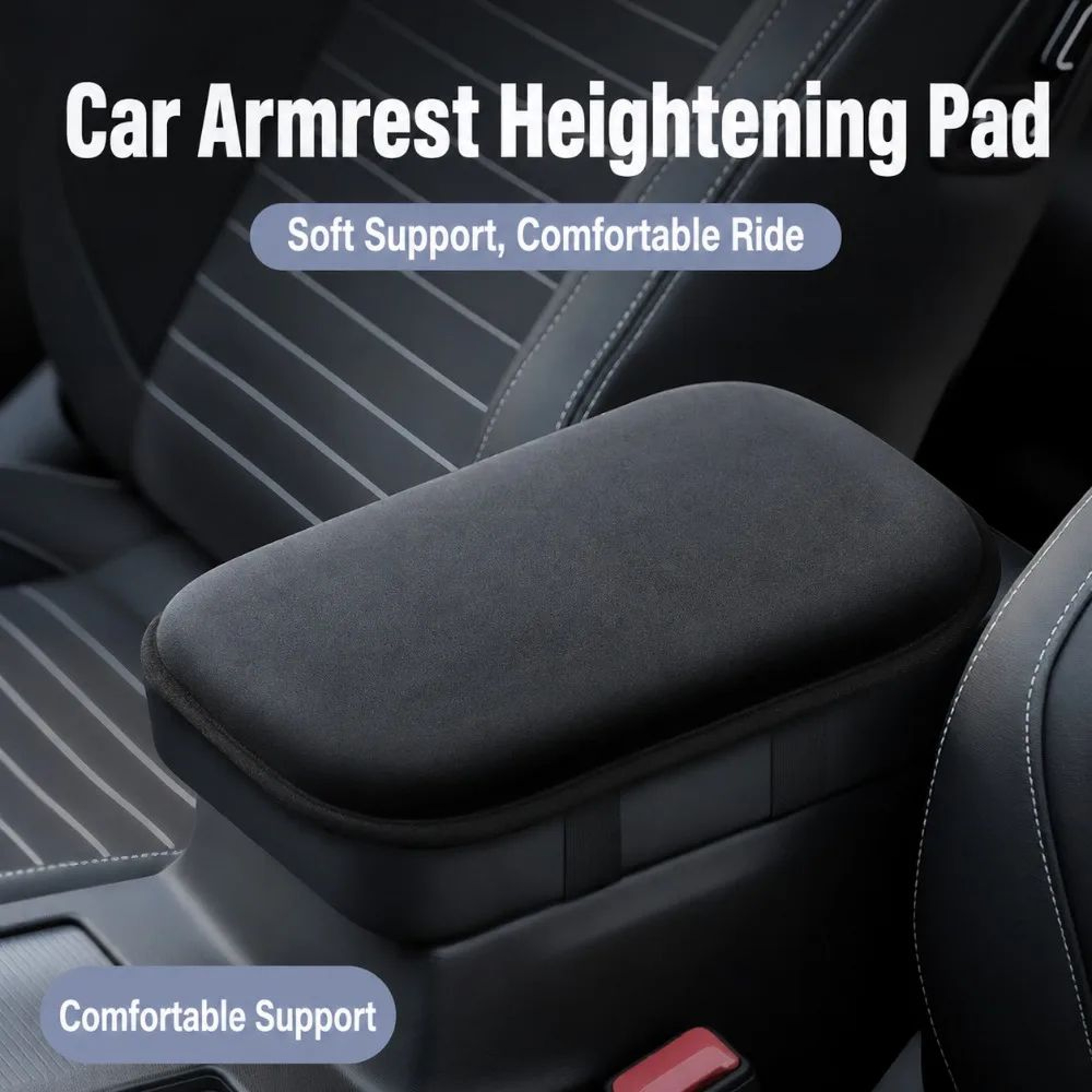 Universal Car Armrest Cushion Plush Center Console Cushion NonSlip Armrest Pad 2