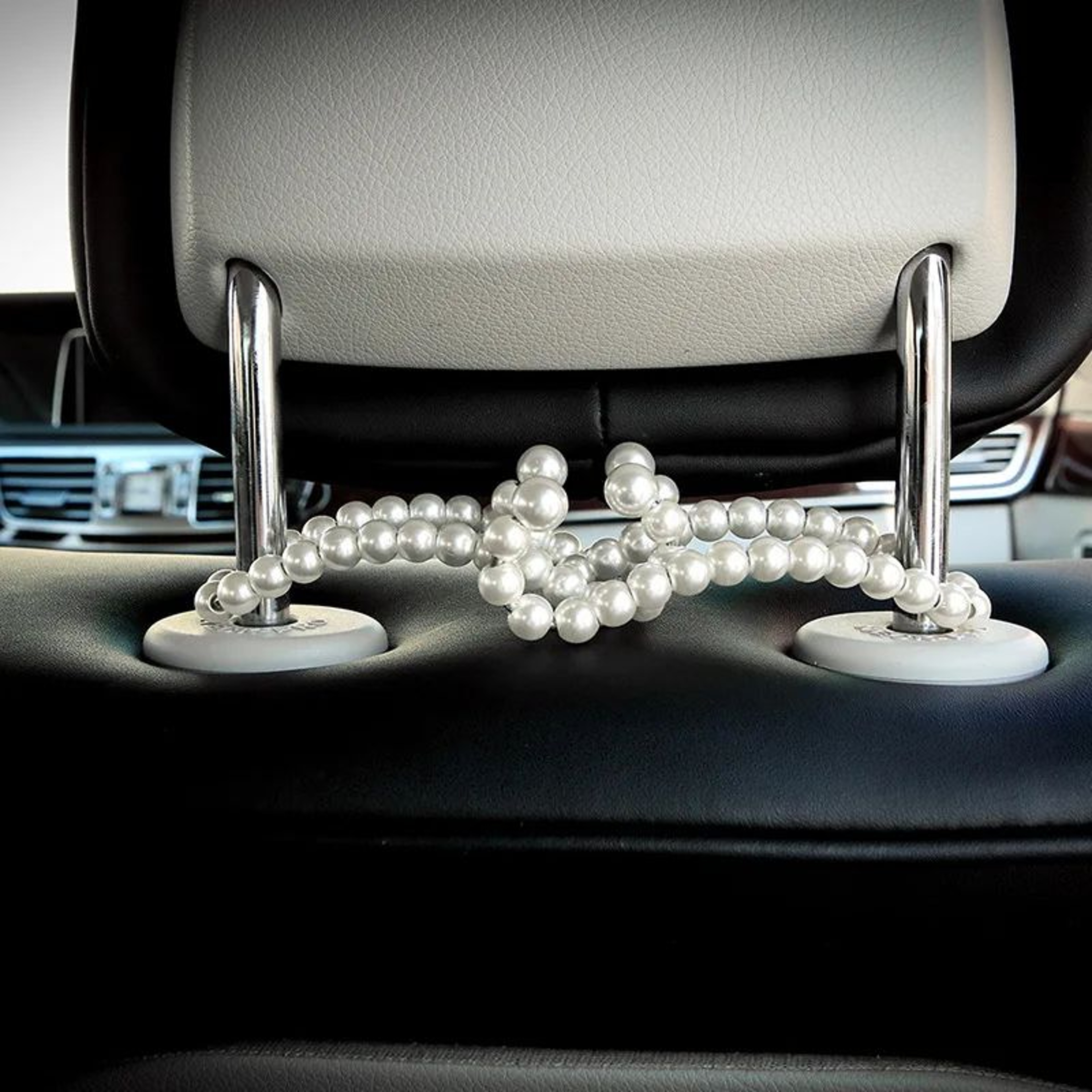 Pearl Luxe Car Seat Headrest Hook Stainless Steel Car Purse Hook Backseat Organizer 1