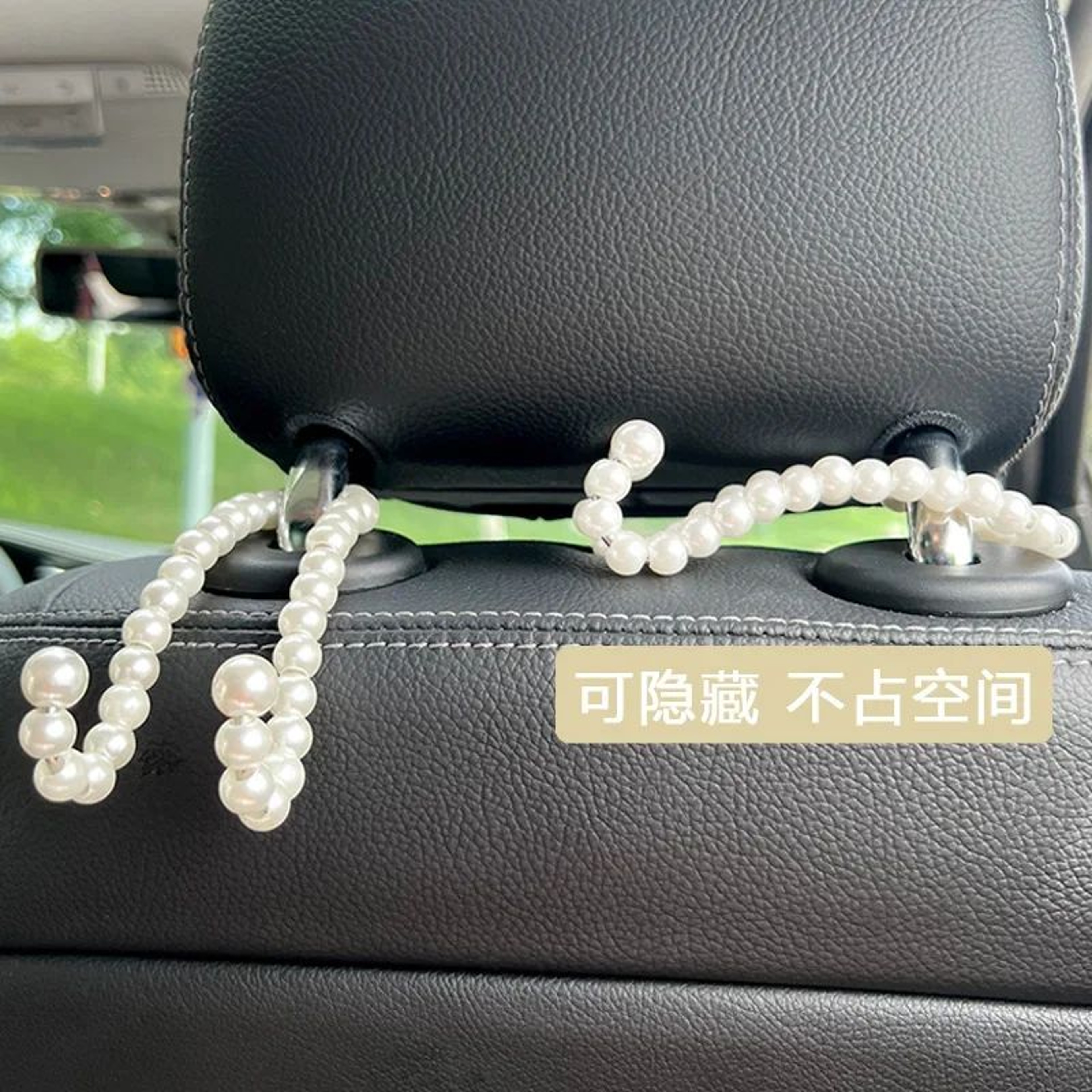Pearl Luxe Car Seat Headrest Hook Stainless Steel Car Purse Hook Backseat Organizer 4
