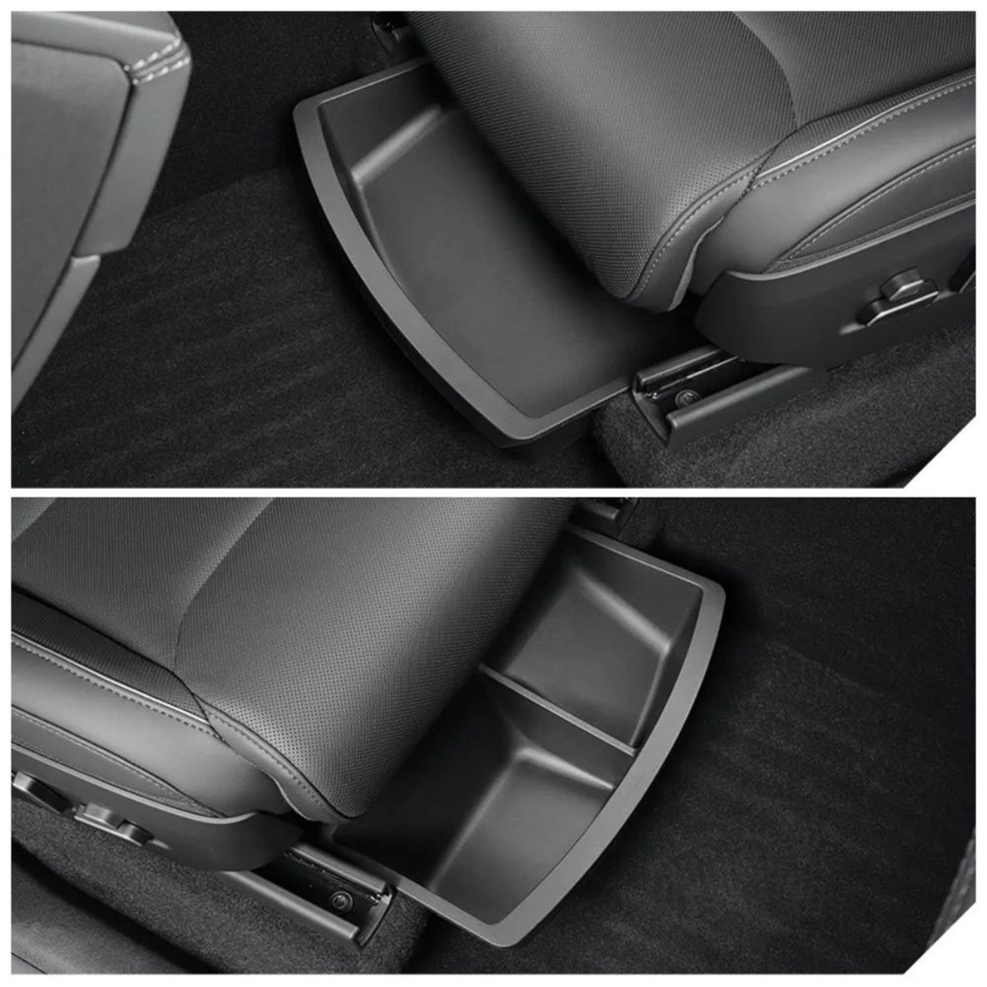 Tesla Model YL 6Seat Under Seat Storage Box TPE Seat Organizer Tray Hidden Drawer 1