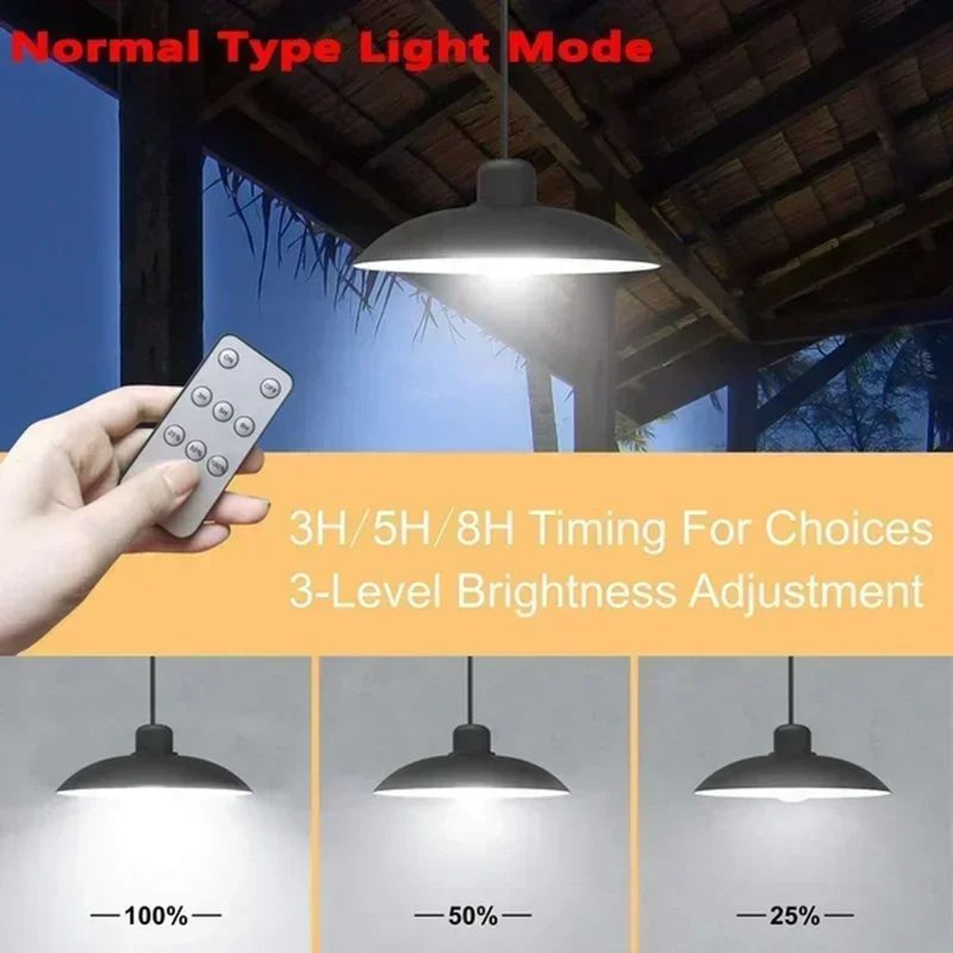 Solar Pendant Light With Remote Control IP65 Waterproof Outdoor Solar Light For Camping Garden Shed 5