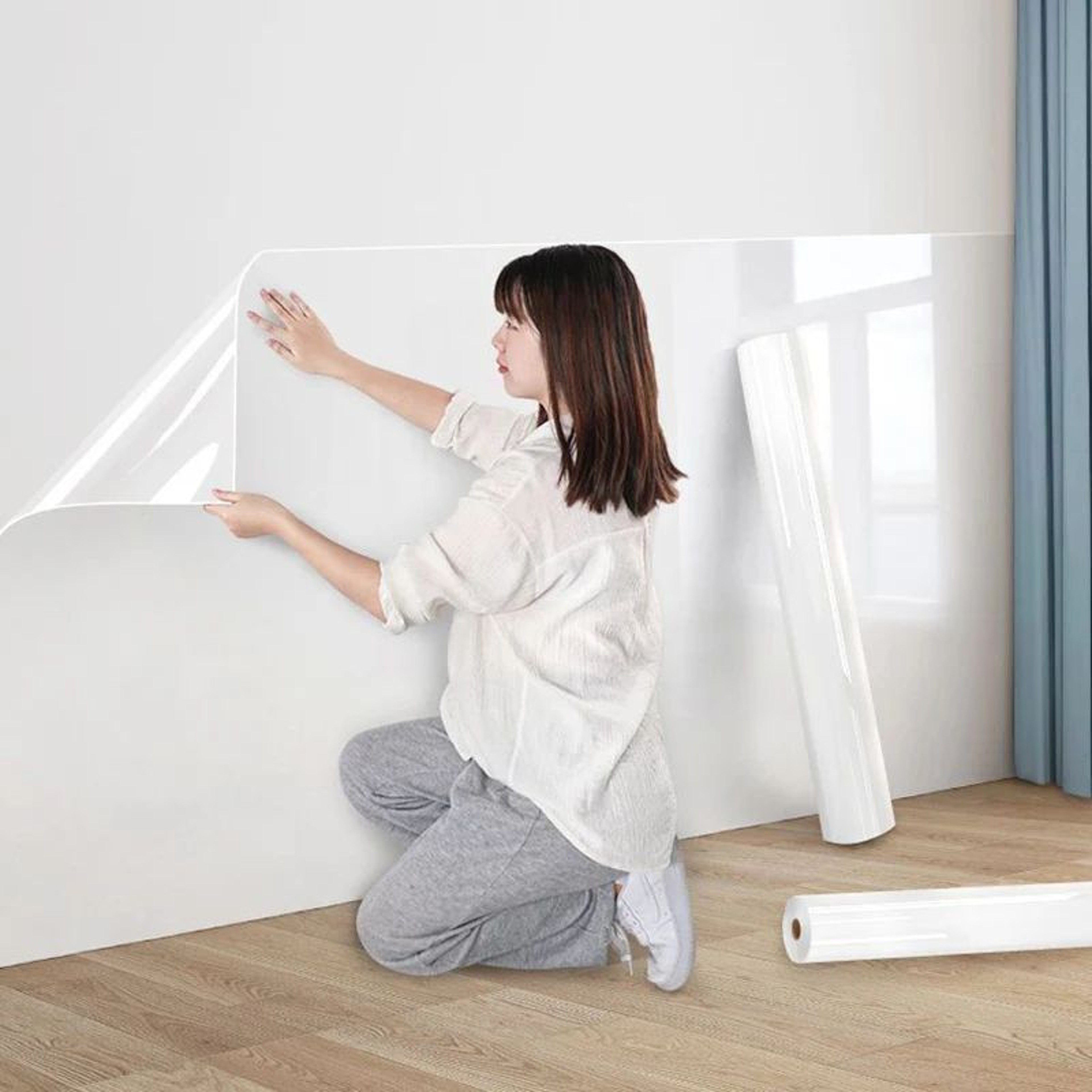 ClearGuard Electrostatic Wall Protective Film 45cm Clear Wall Protector Waterproof Static Cling 5