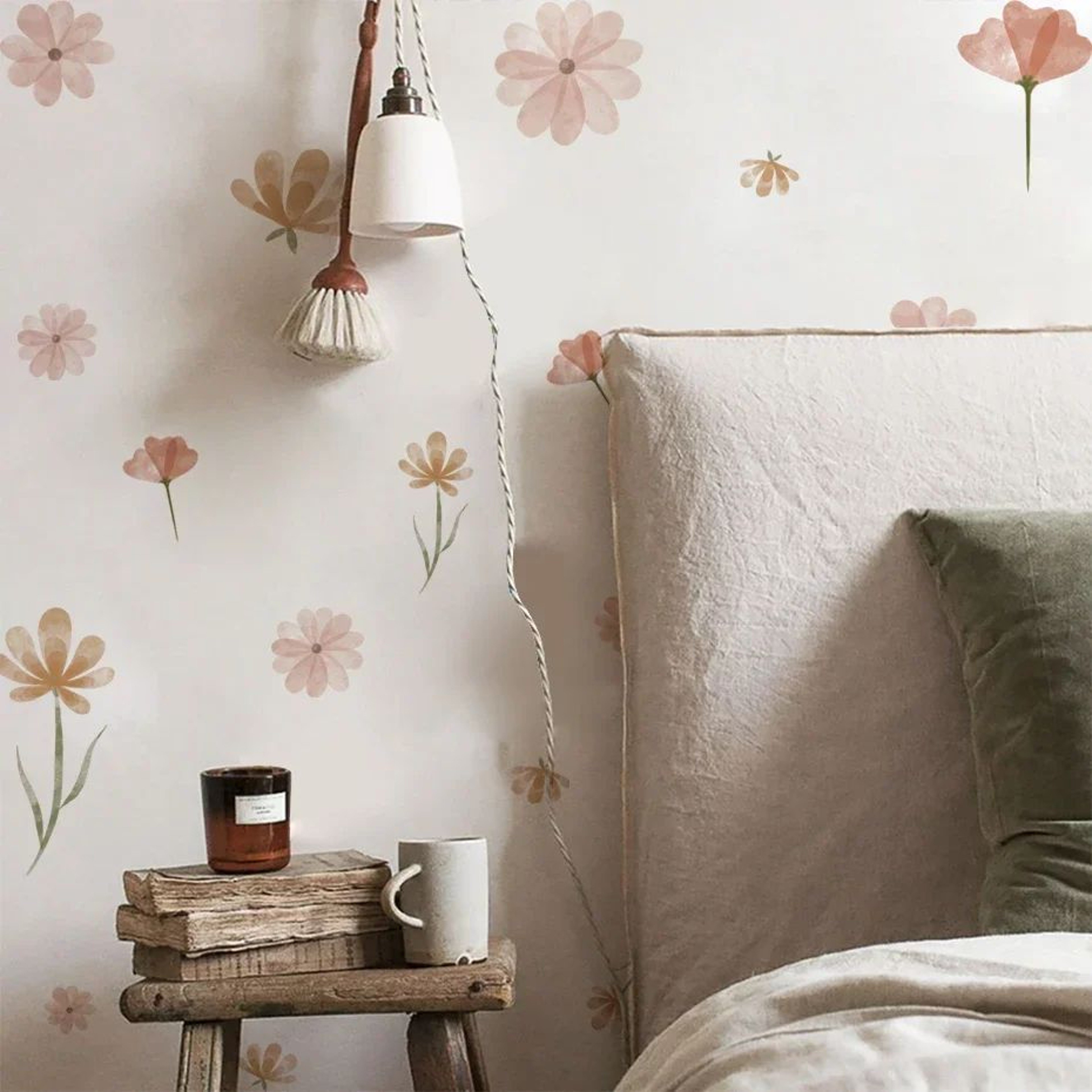 Watercolor Boho Flower Wall Decals  Removable Floral Nursery Decor 2