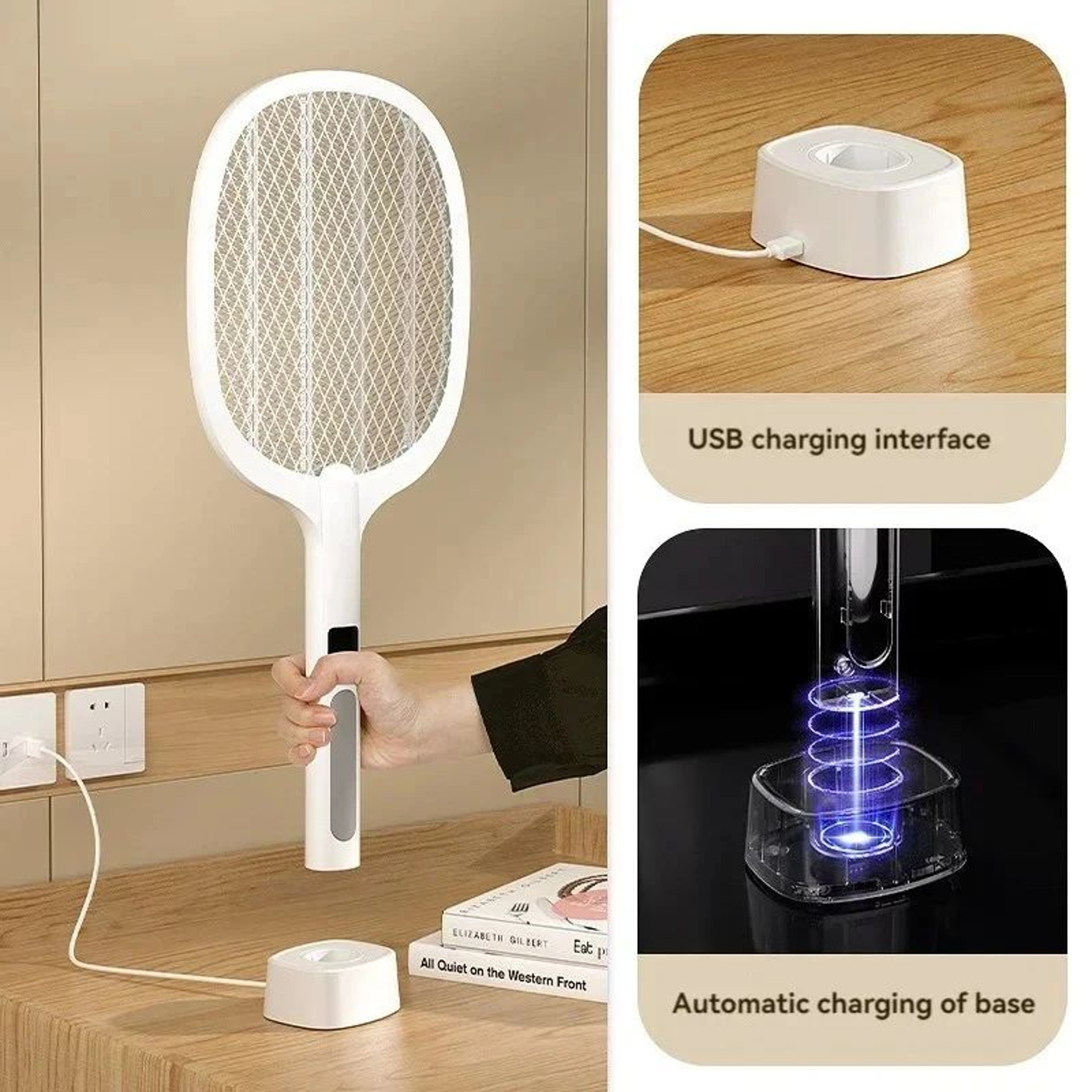 ZapGuard 4000V Rechargeable Electric Fly Swatter And Mosquito Zapper 0