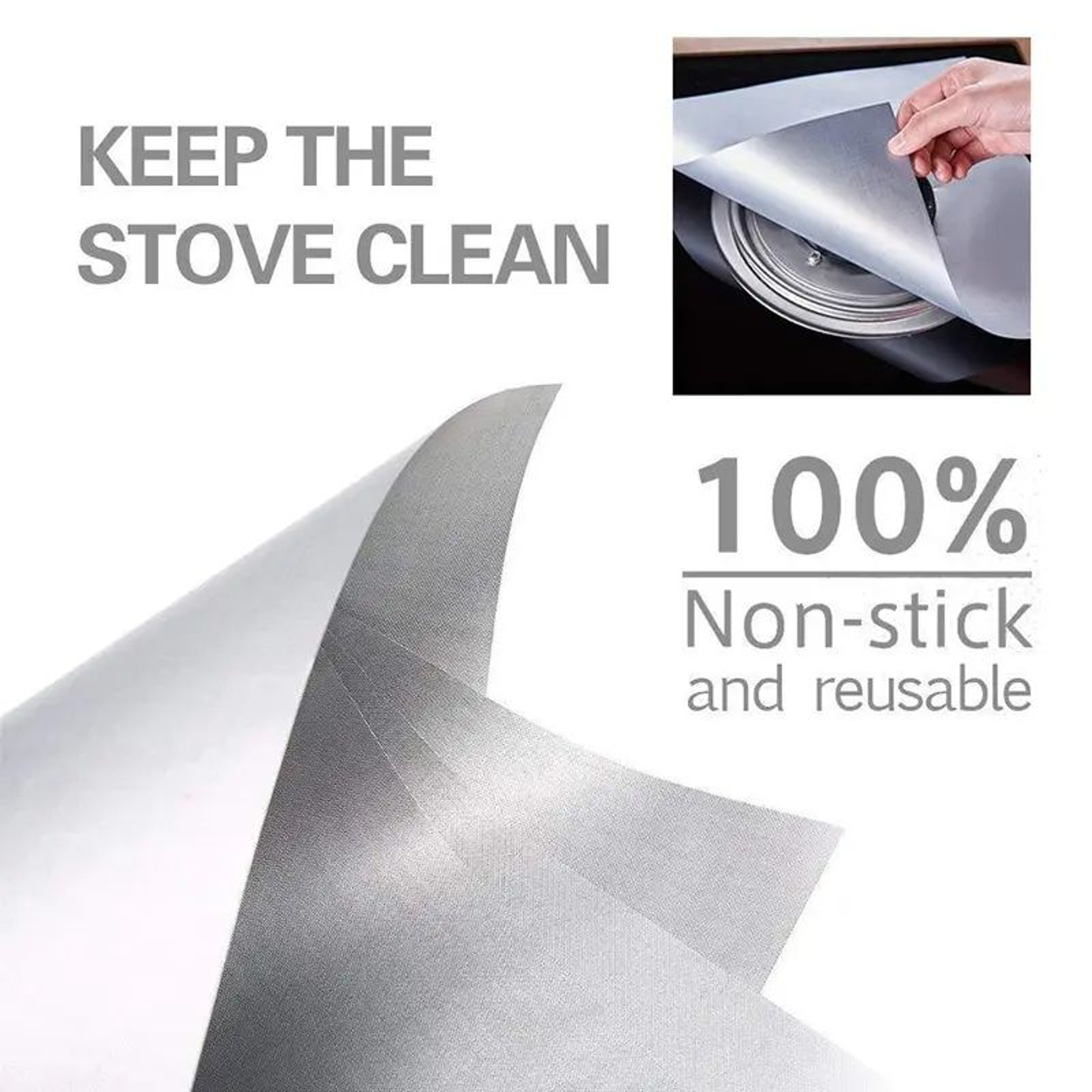 CleanShield 4Piece Gas Stove Protector Mats  Reusable Stove Burner Covers 3