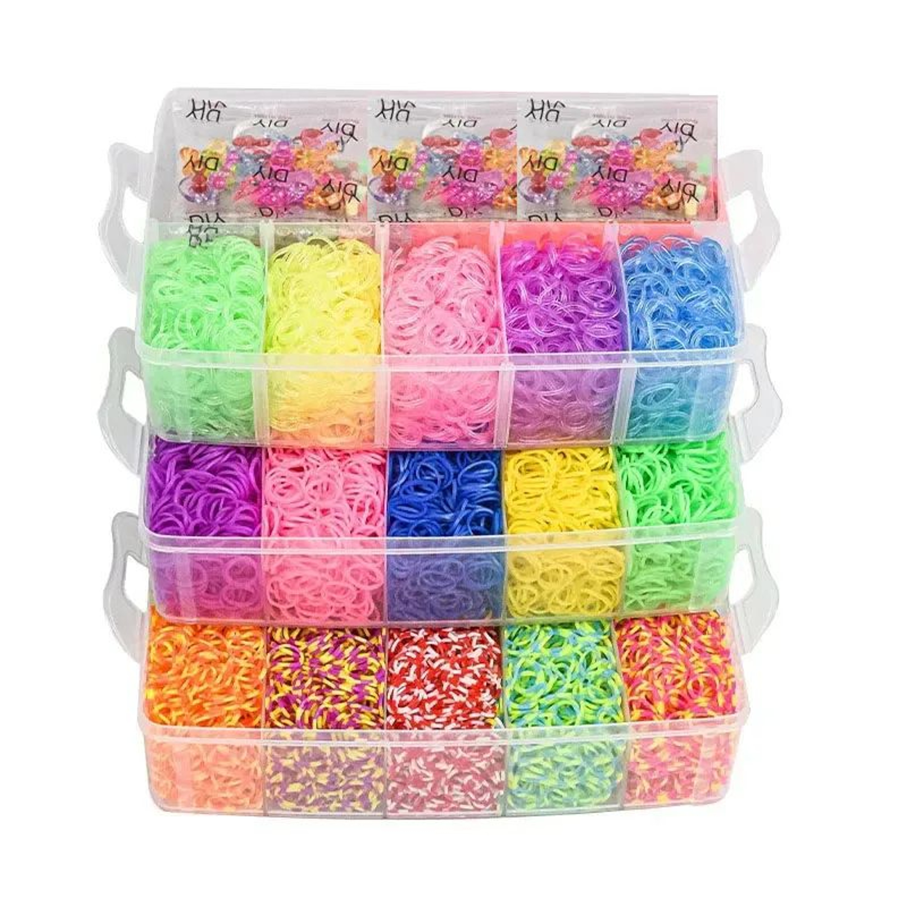 GlowCraft 15000Piece Loom Bands Kit With Luminous Rainbow Colors 5