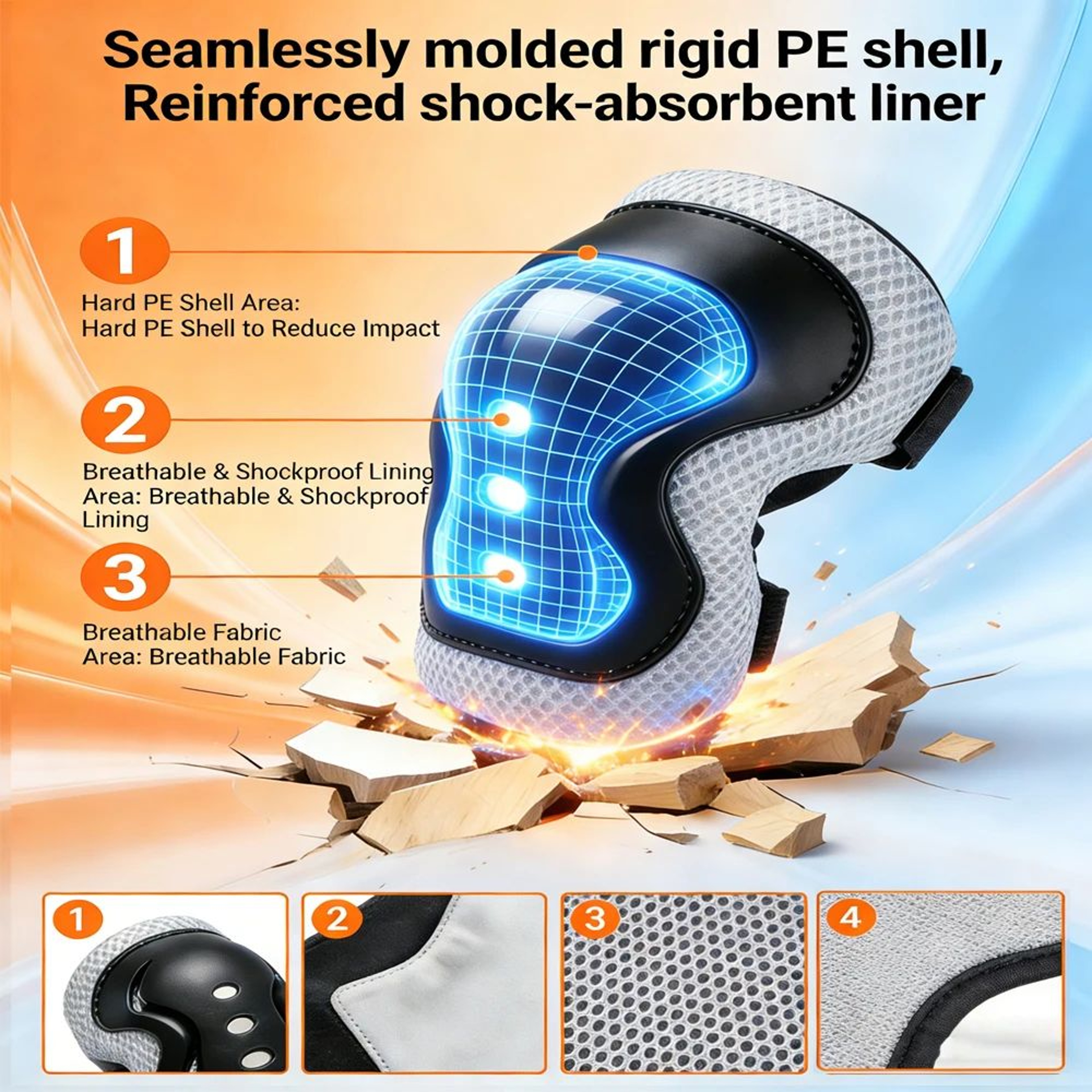 SafeRide Kids Bike Helmet Set With Protective Pads Adjustable Kids Protective Gear For Cycling And  1