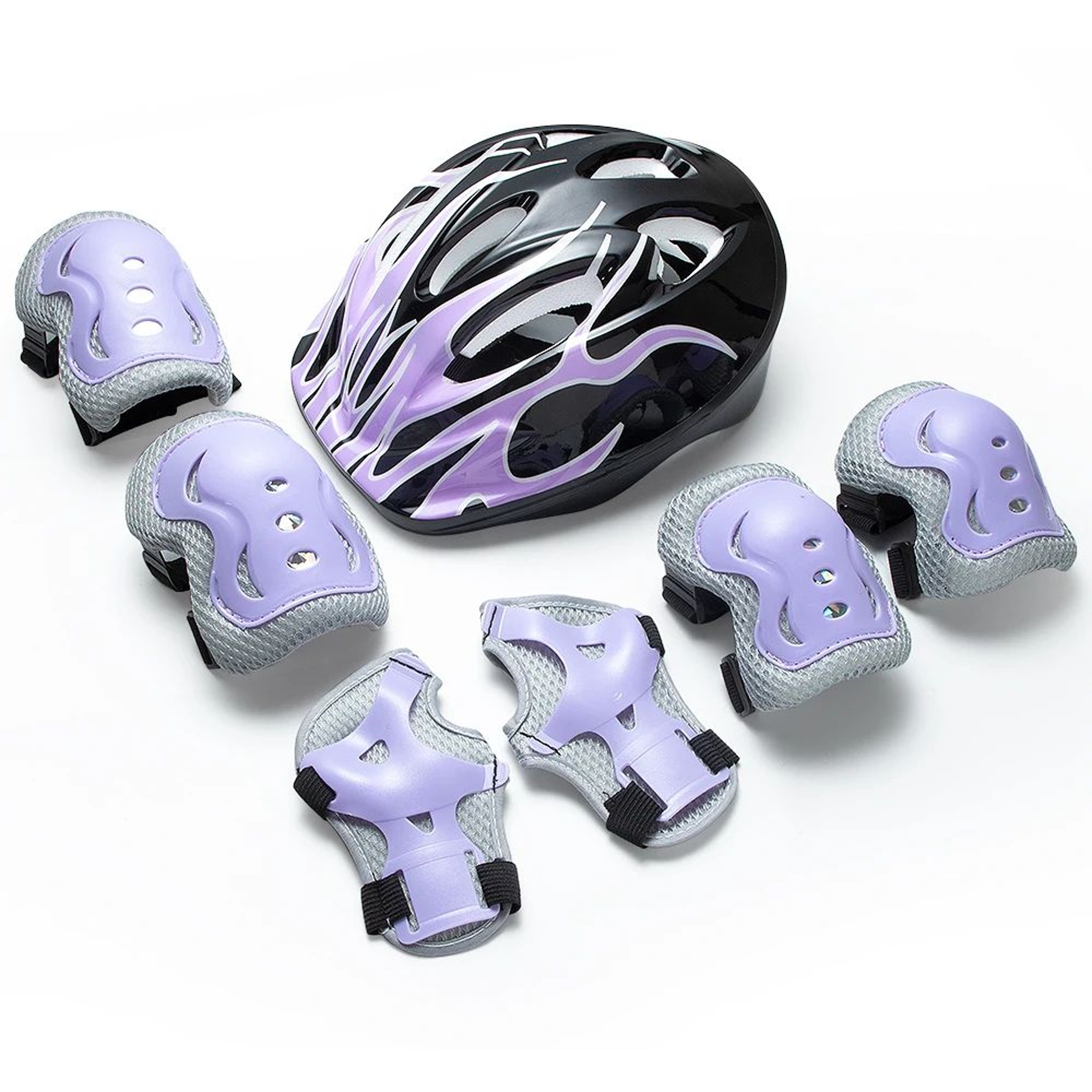 SafeRide Kids Bike Helmet Set With Protective Pads Adjustable Kids Protective Gear For Cycling And  8