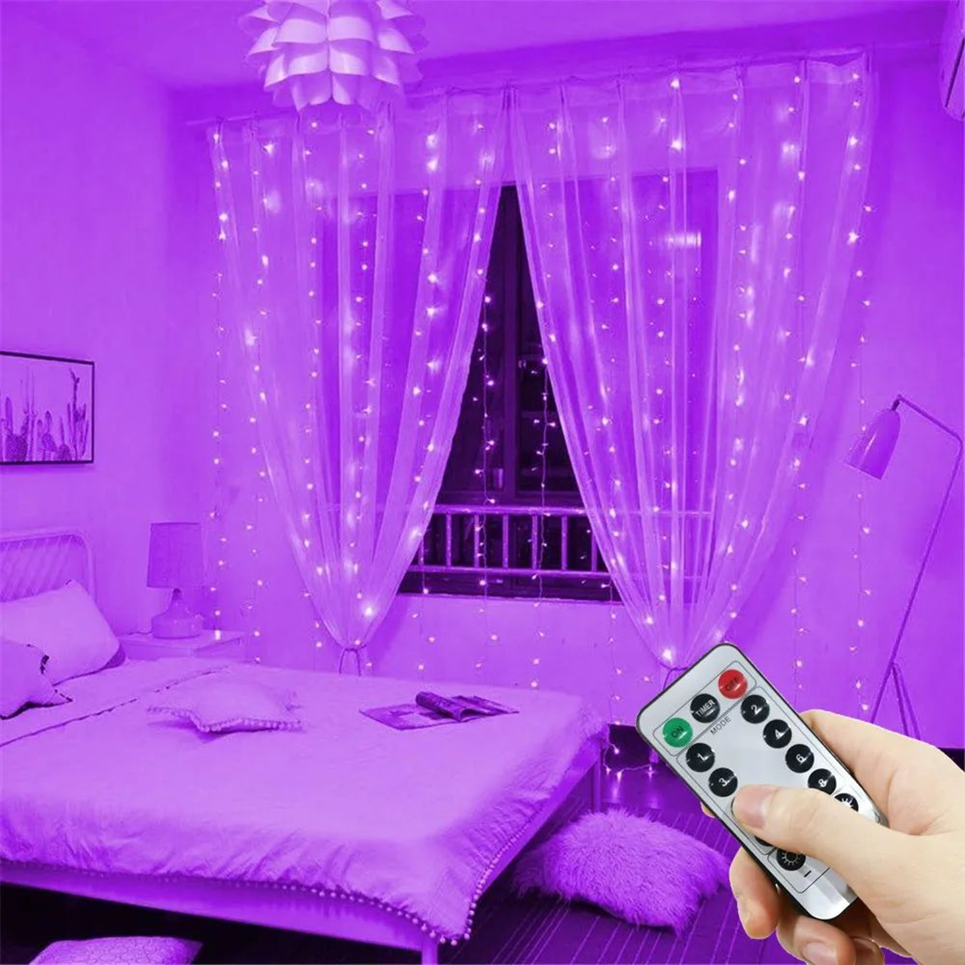 USB LED Curtain Fairy Lights With 8 Lighting Modes 11