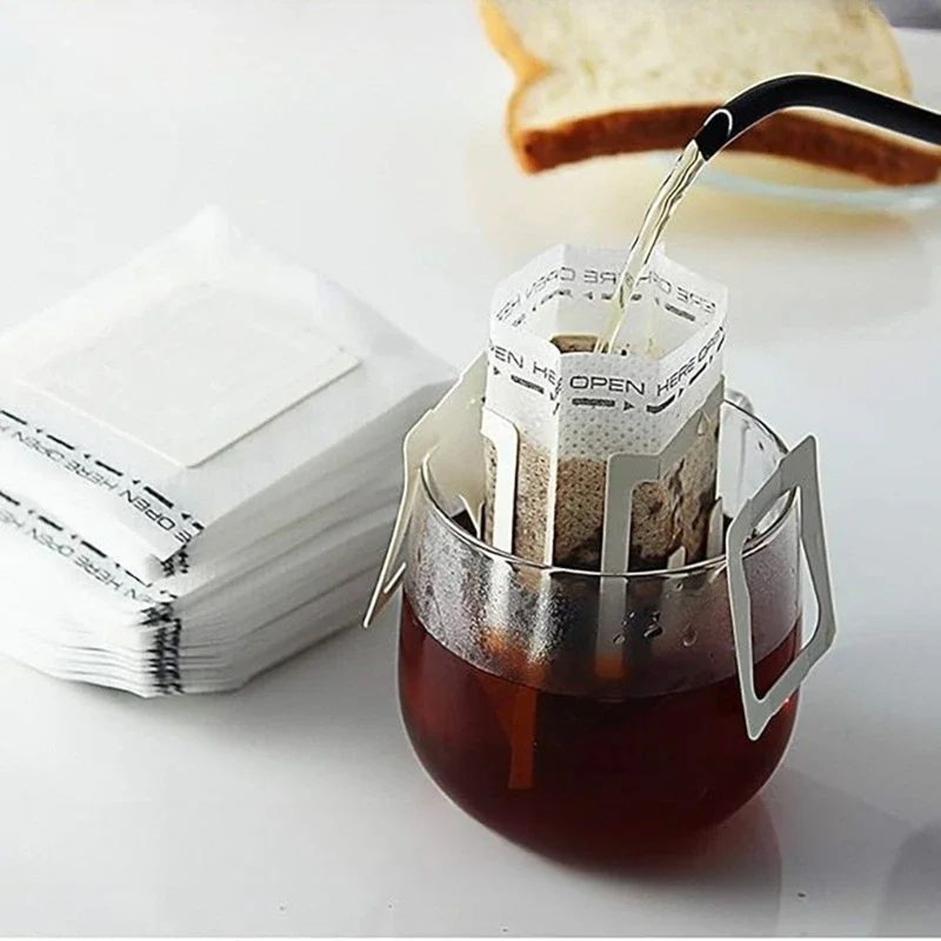 Biodegradable Hanging Ear Coffee Filter Bags For Portable Pour Over Brewing 3