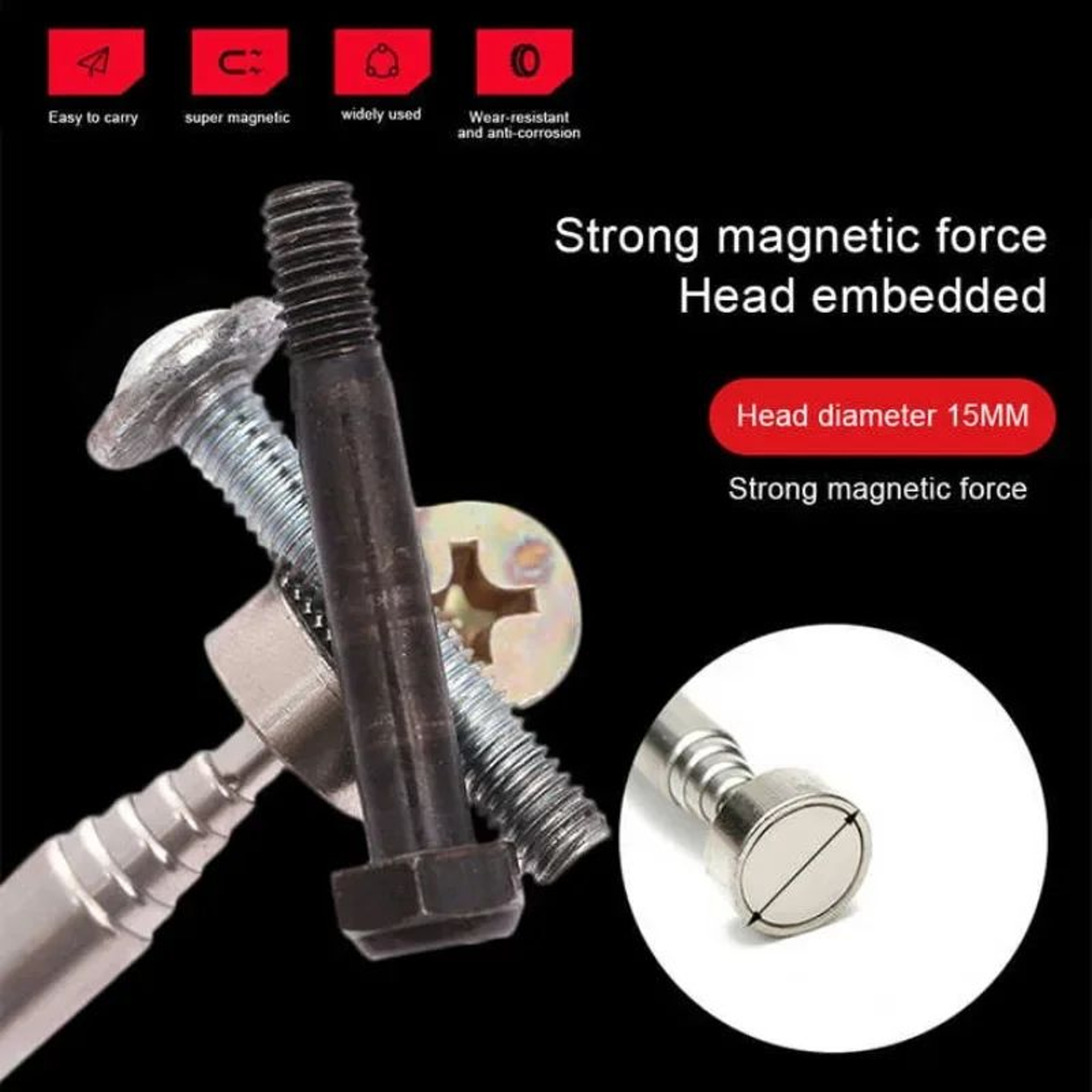 LED Telescopic Magnetic Pickup Tool For Auto Repair And Metal Retrieval 1