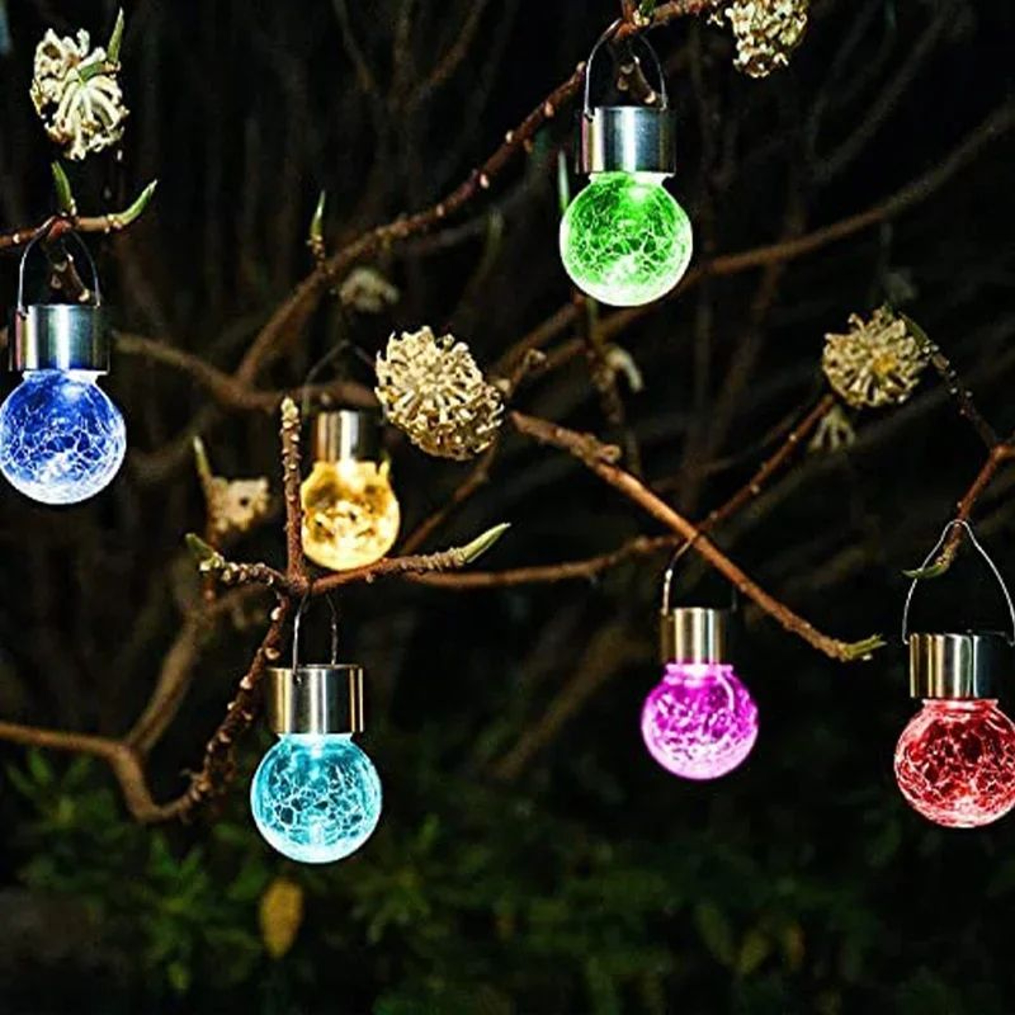 Solar Cracked Glass Ball Hanging Garden Lights 135PCS 3
