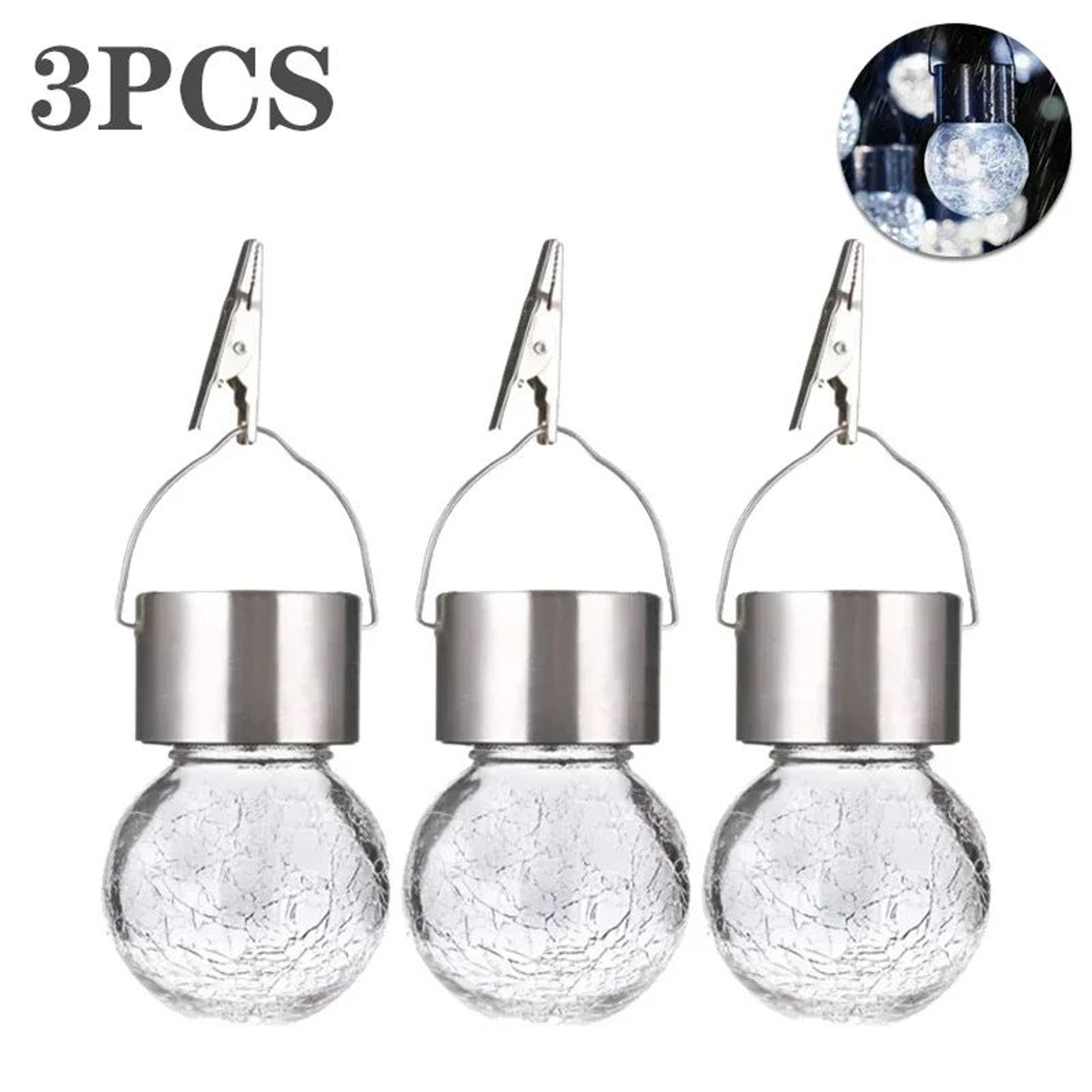 Solar Cracked Glass Ball Hanging Garden Lights 135PCS 10