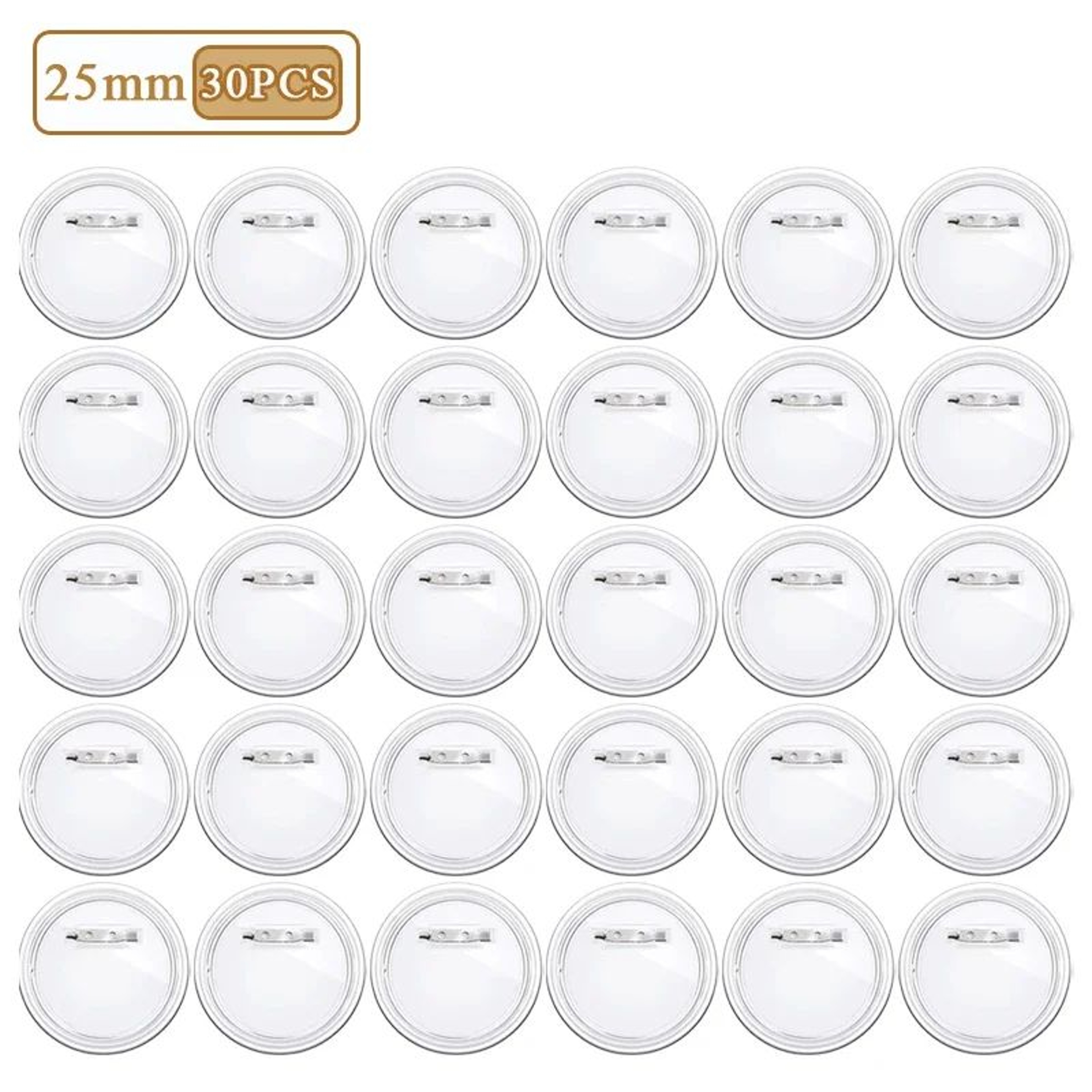 Reusable Clear Acrylic Badge Pins For DIY Custom Buttons 103050PCS 8