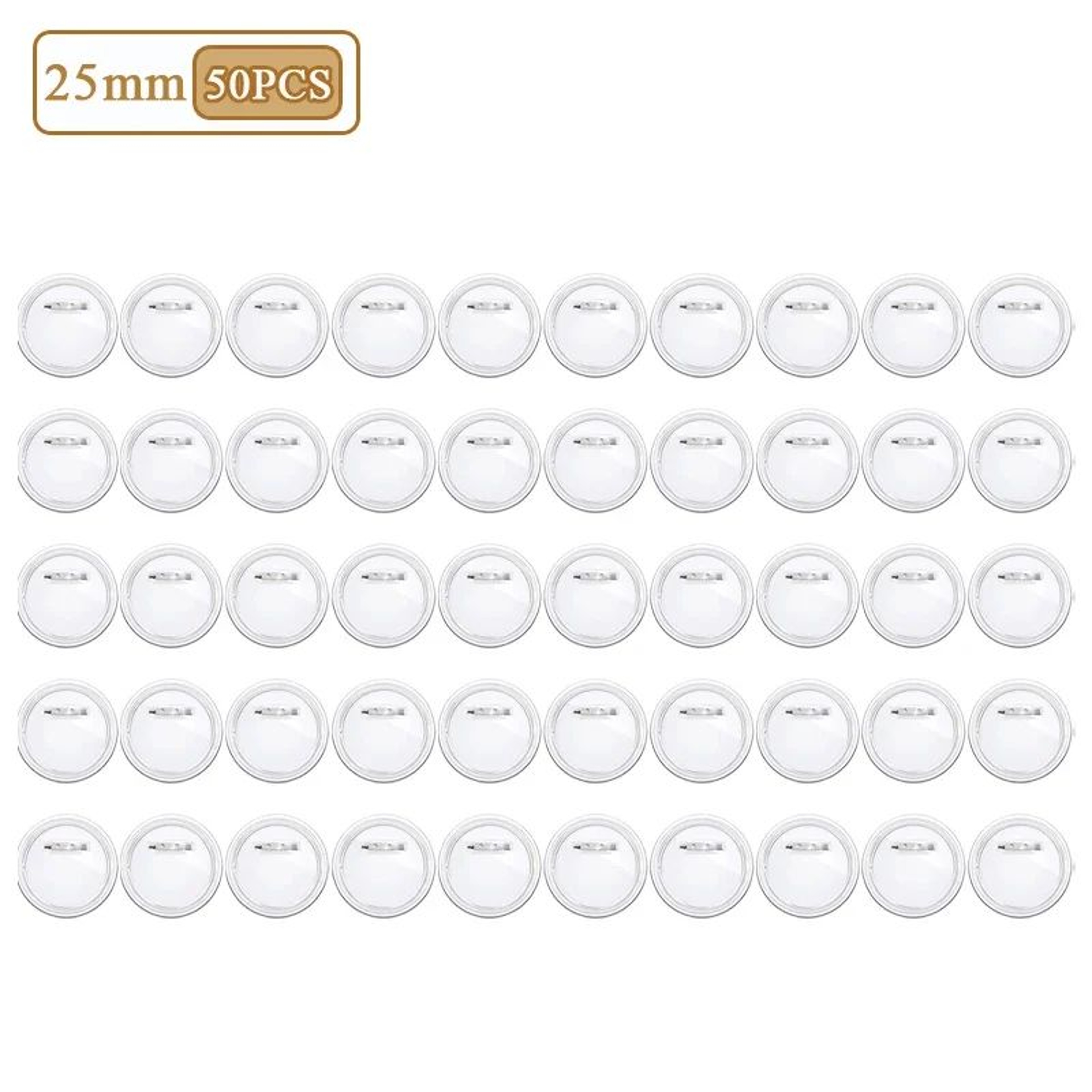 Reusable Clear Acrylic Badge Pins For DIY Custom Buttons 103050PCS 10