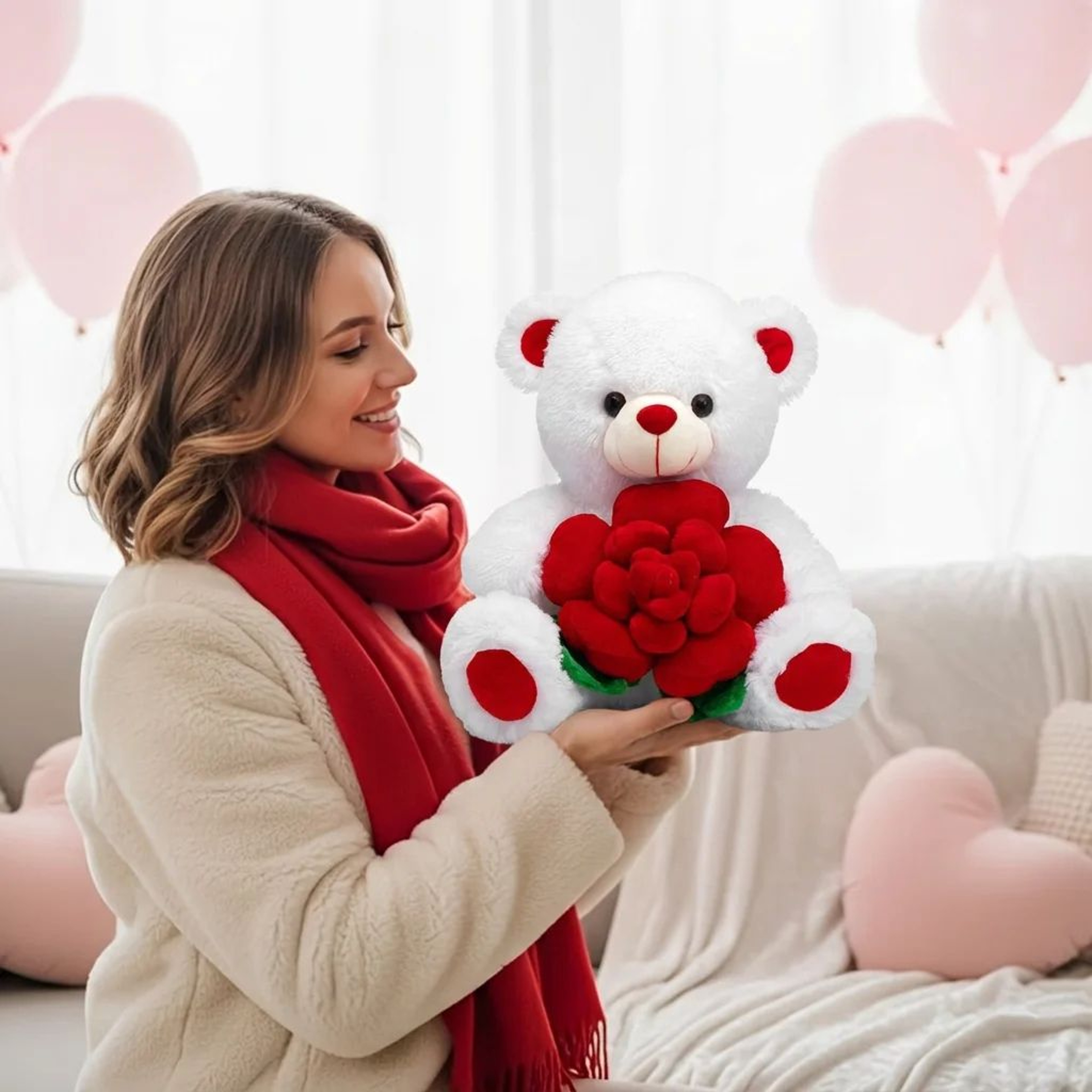 Romantic Rose Teddy Bear Plush Gift For Her 4