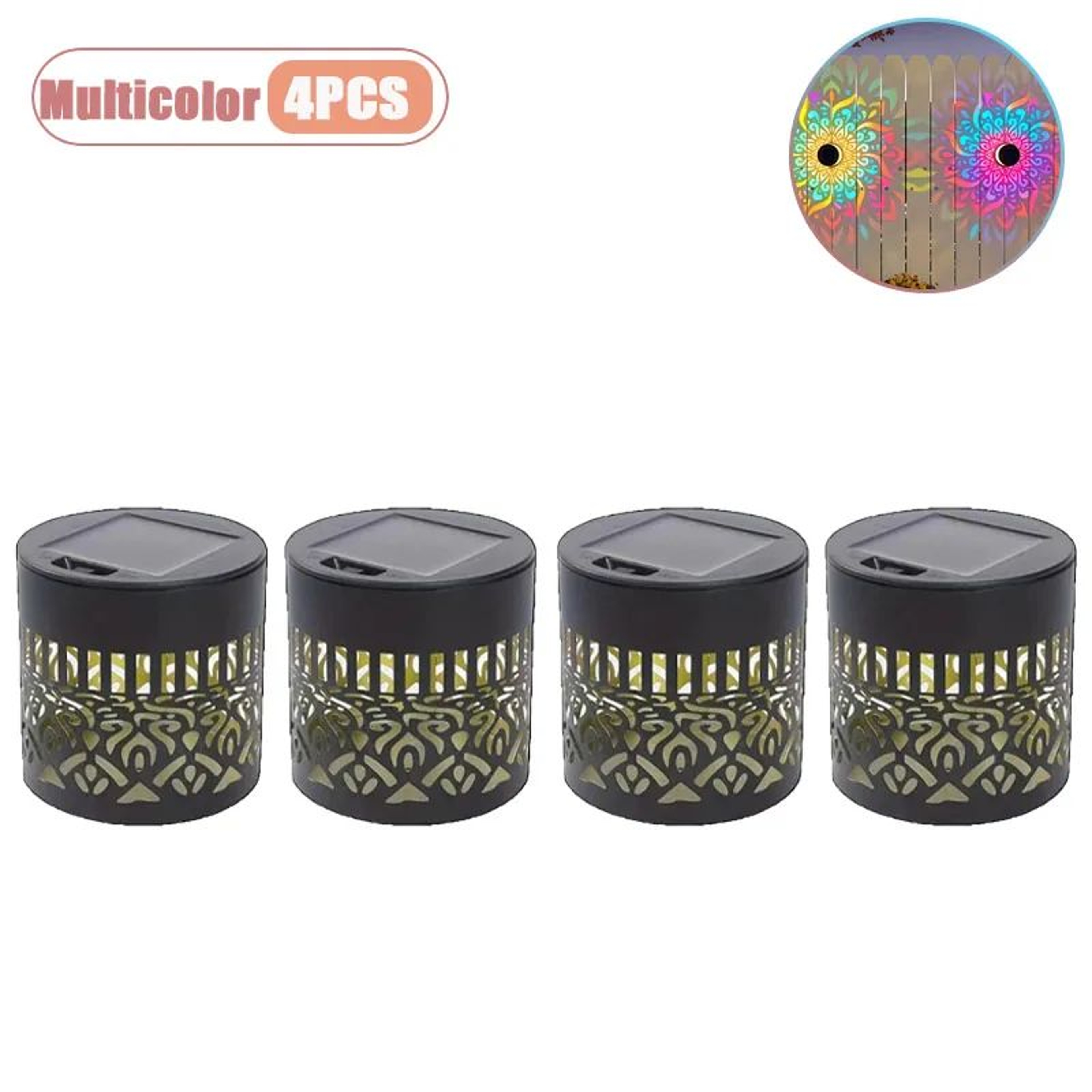 Solar Sunflower Mandala Wall Lantern Outdoor Waterproof Garden Fence Light 18PCS 8