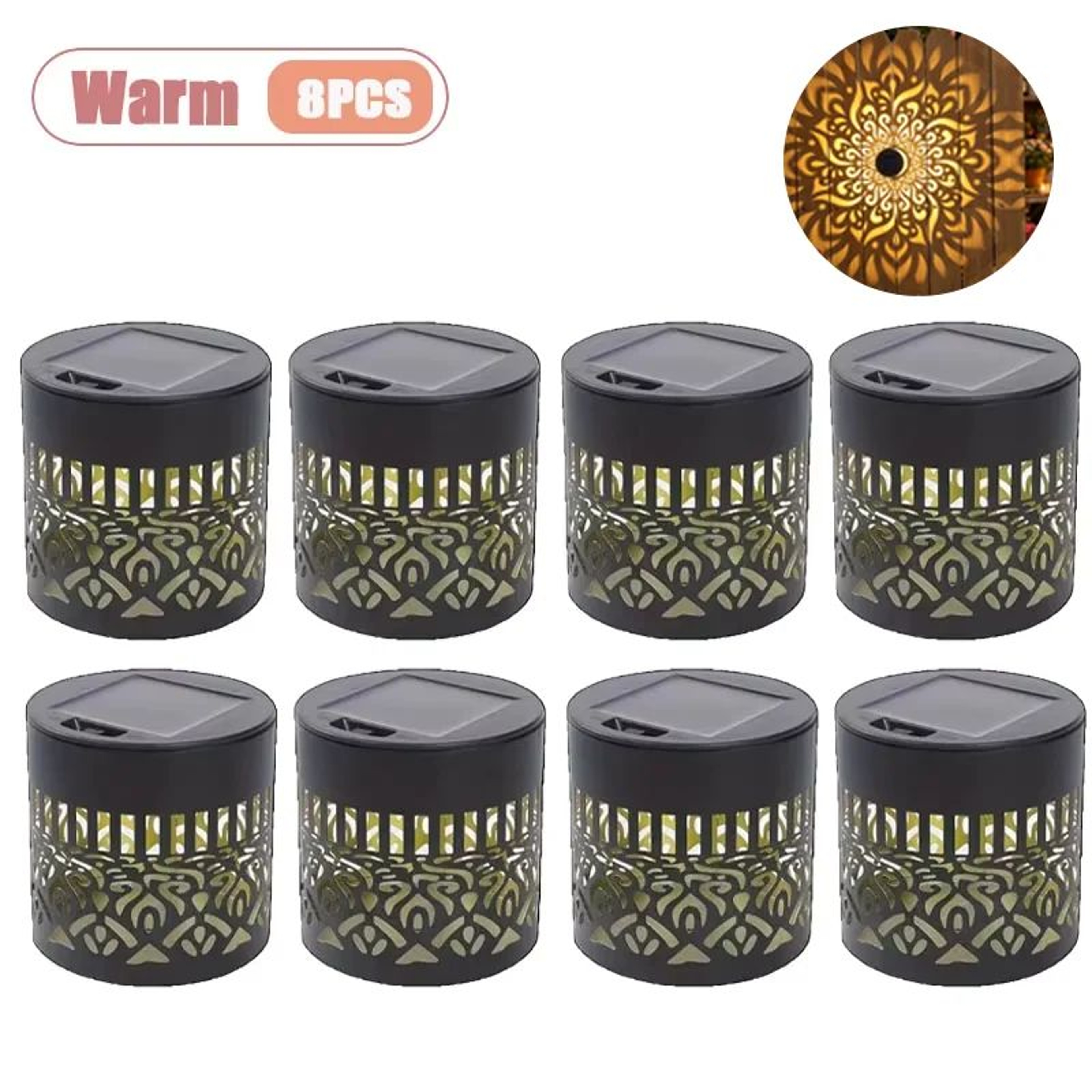 Solar Sunflower Mandala Wall Lantern Outdoor Waterproof Garden Fence Light 18PCS 13