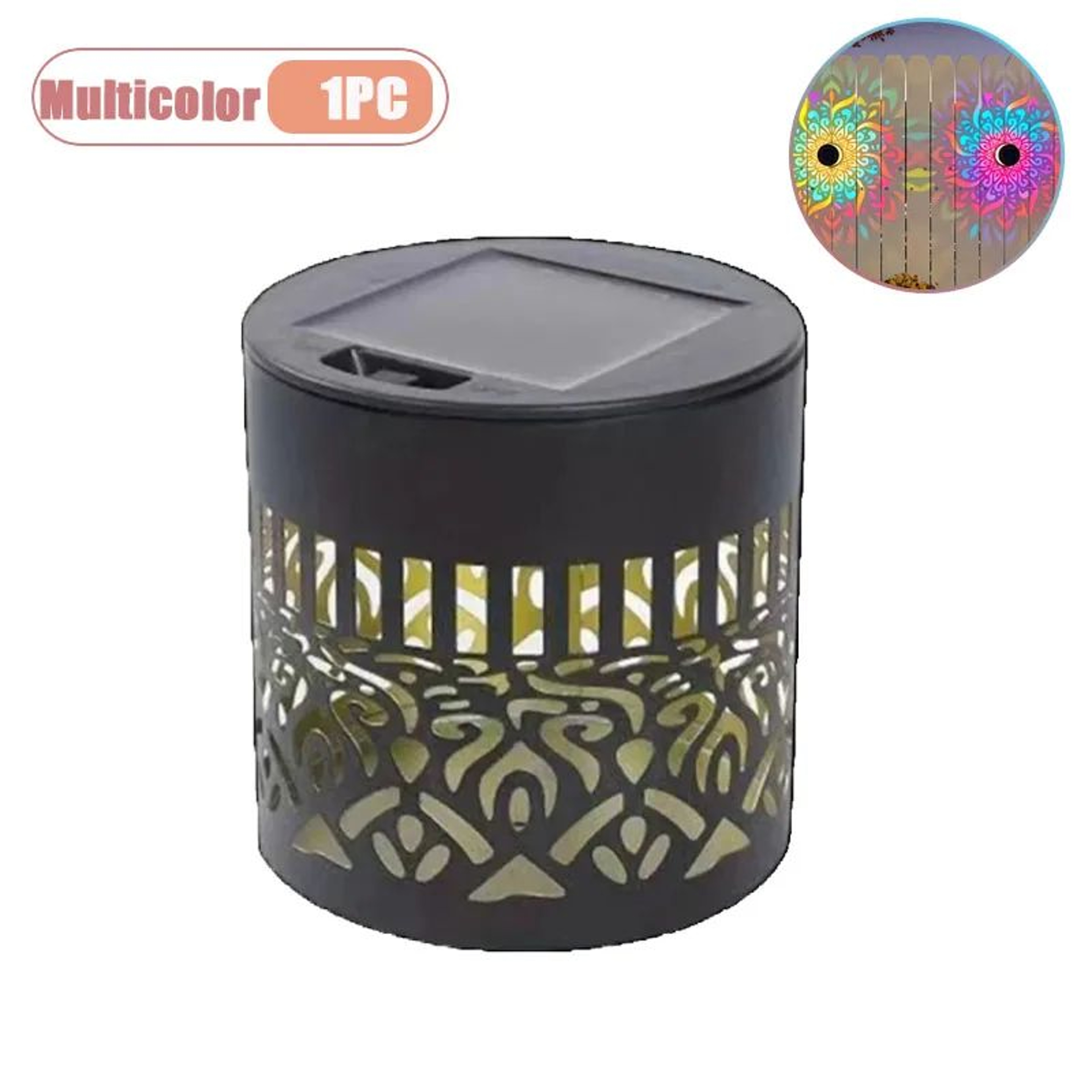 Solar Sunflower Mandala Wall Lantern Outdoor Waterproof Garden Fence Light 18PCS 6