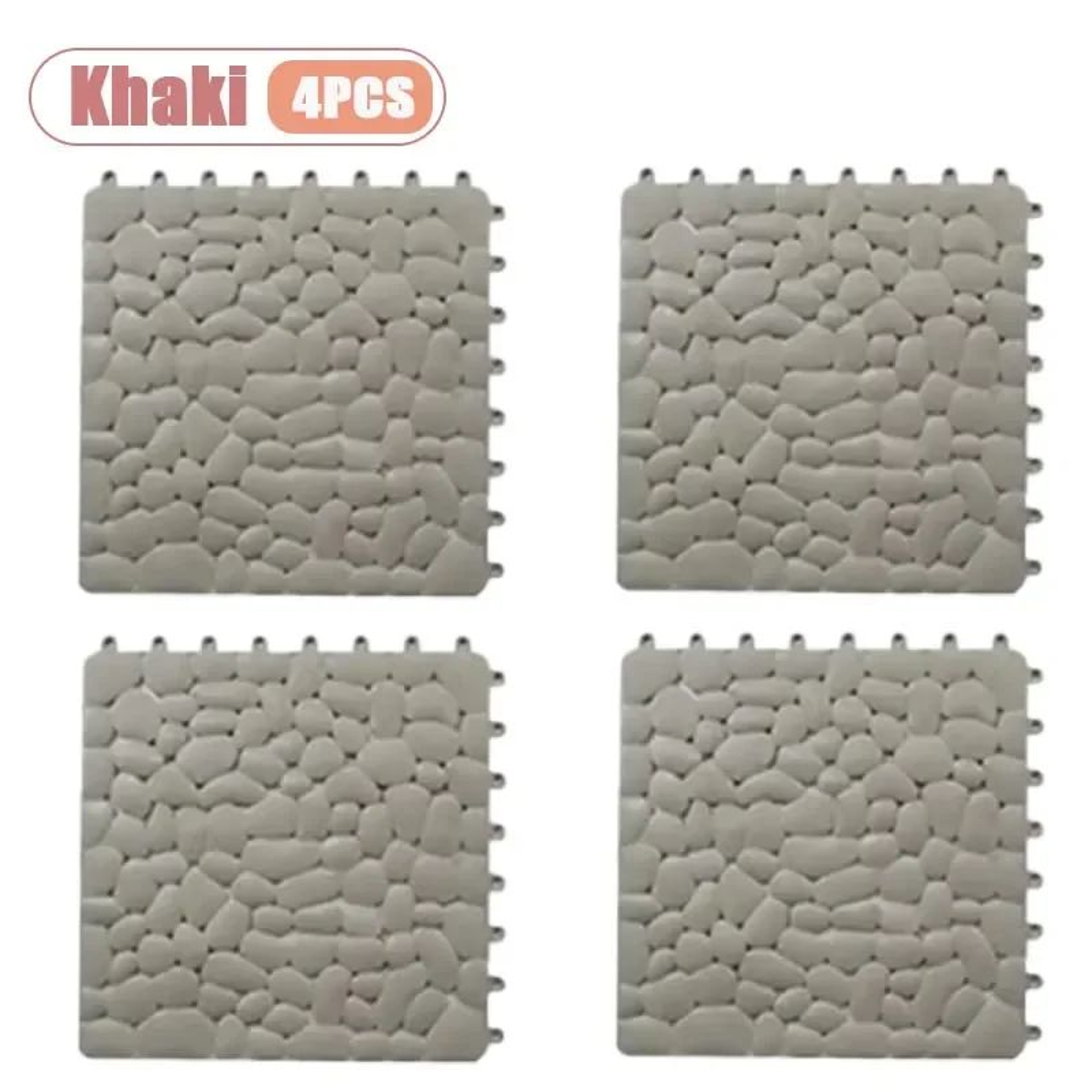 Interlocking Pebble NonSlip Shower Mat 118 Inch Waterproof Bathroom Floor Tiles 18