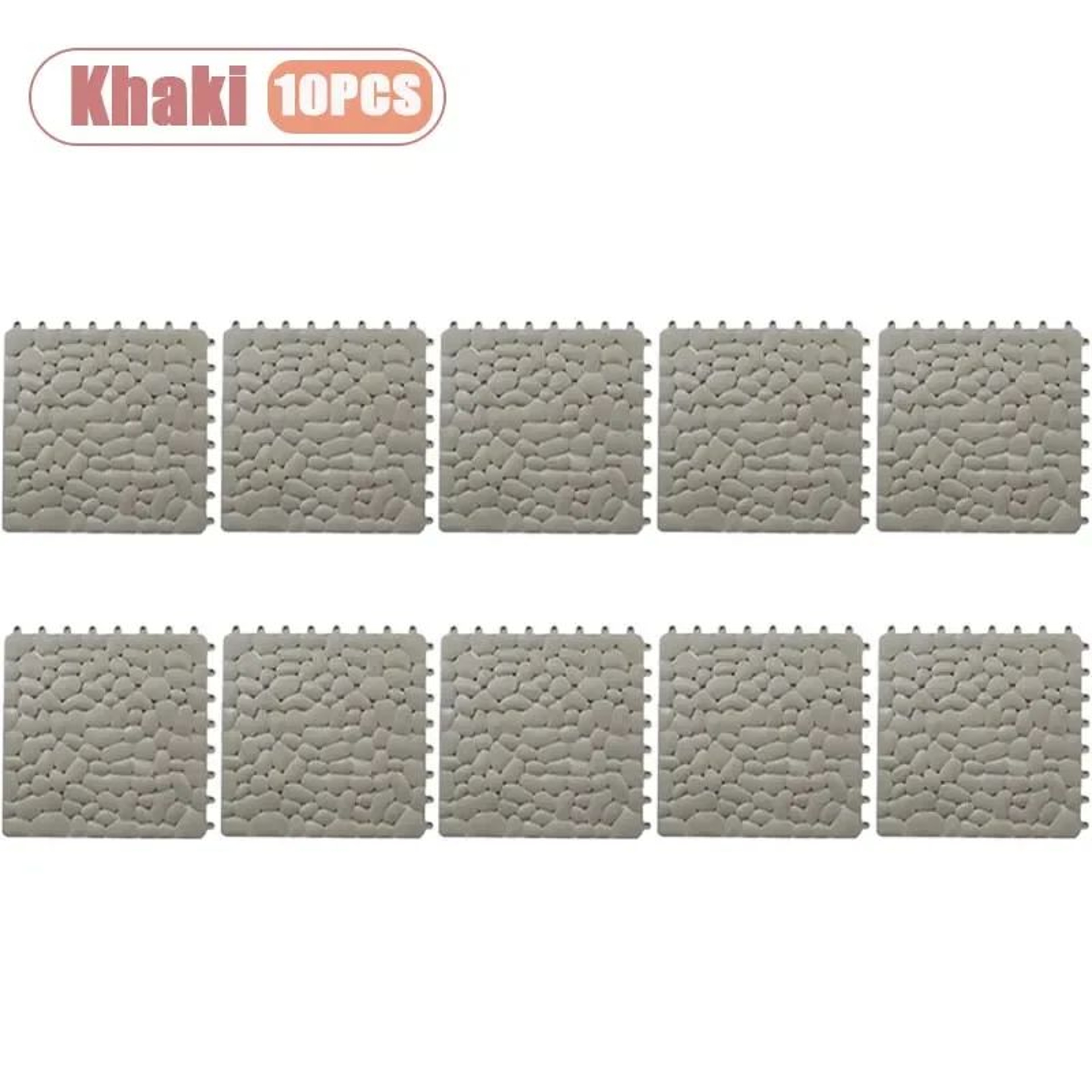 Interlocking Pebble NonSlip Shower Mat 118 Inch Waterproof Bathroom Floor Tiles 8